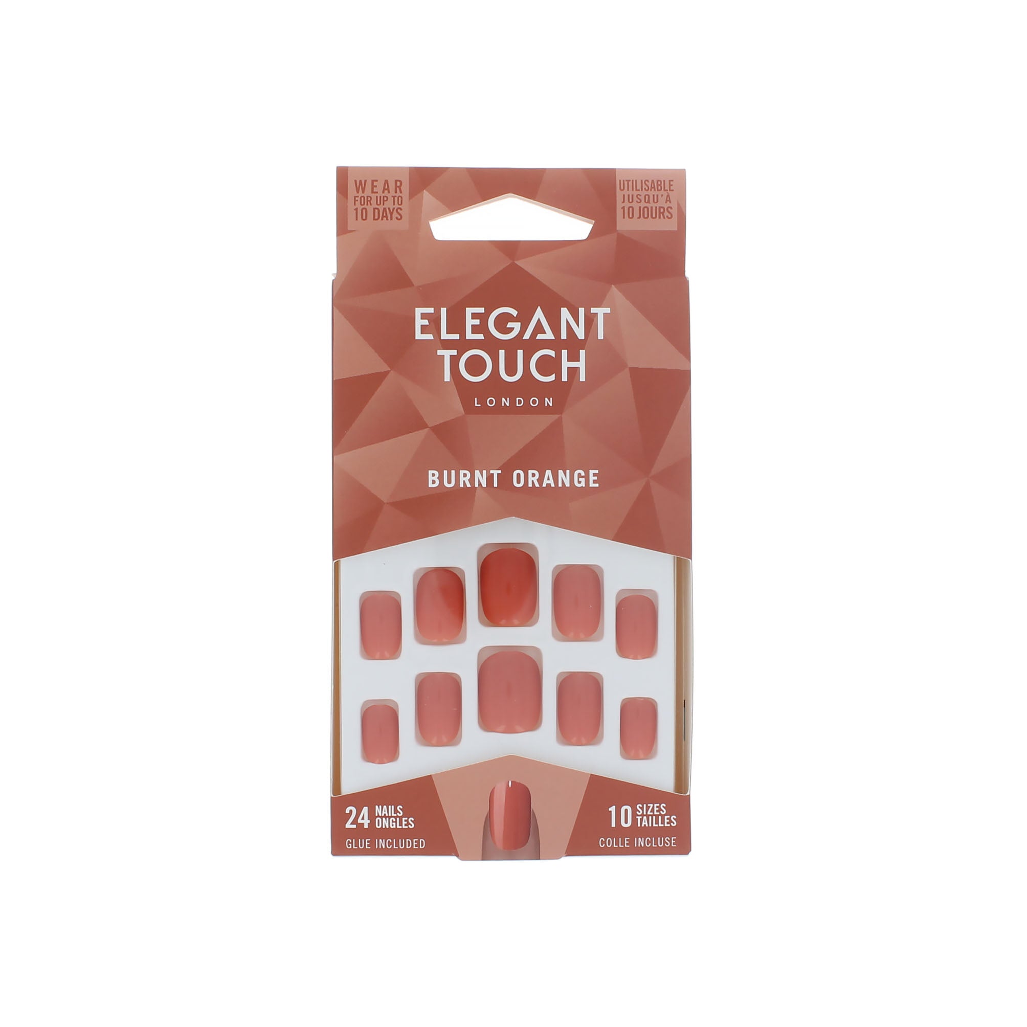 Elegant Touch 24 Nails with Glue - Burnt Orange