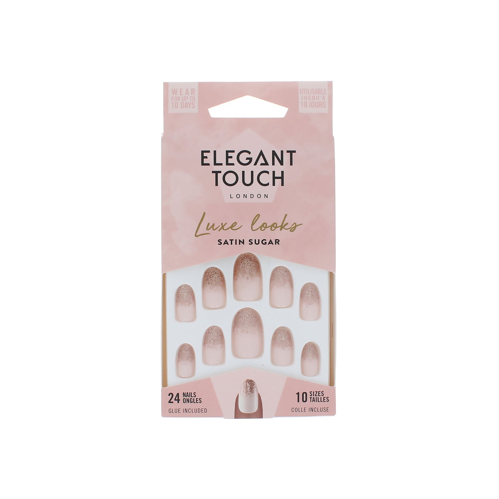 Elegant Touch Luxe Looks 24 Nails with Glue - Satin Sugar