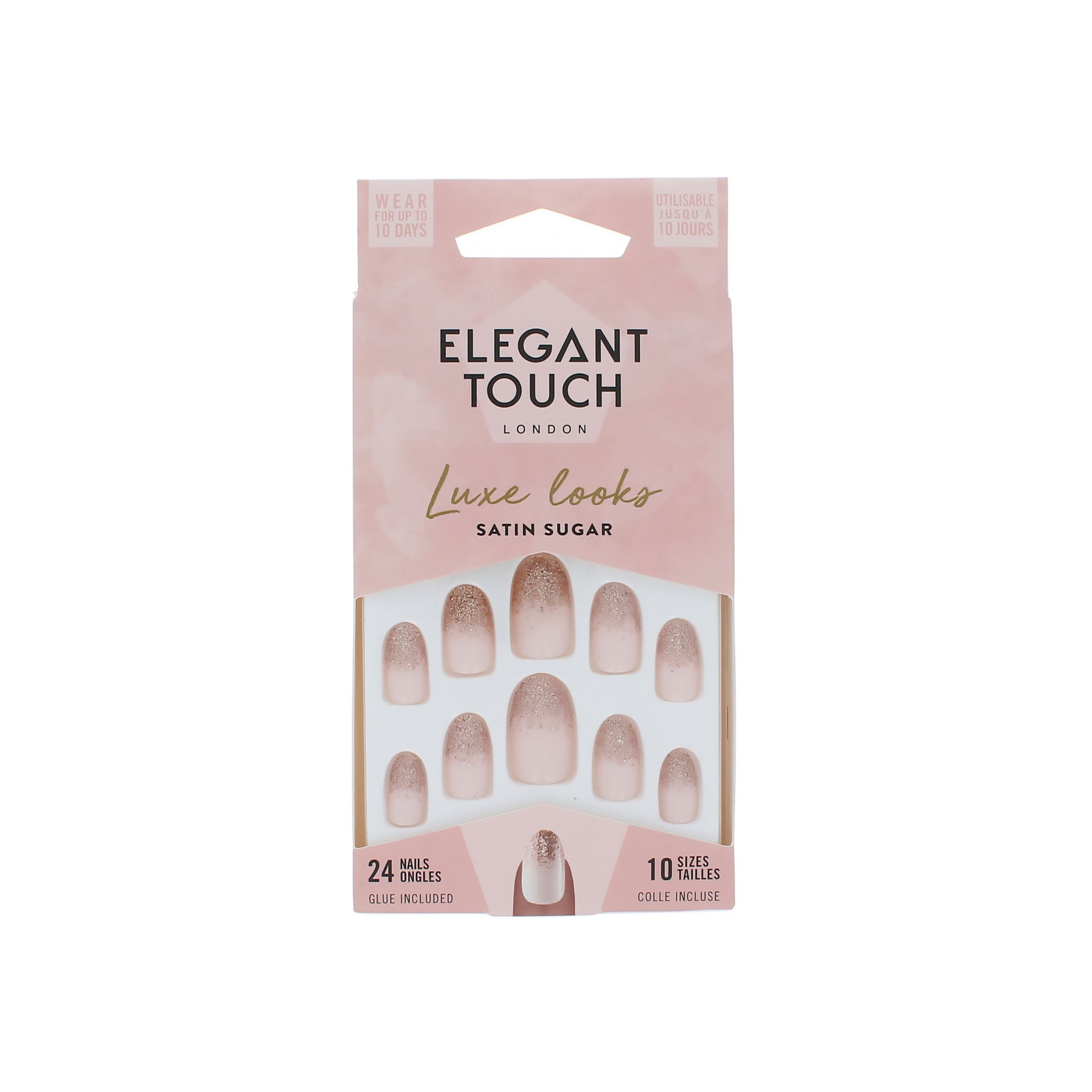 Elegant Touch Luxe Looks 24 Nails with Glue - Satin Sugar
