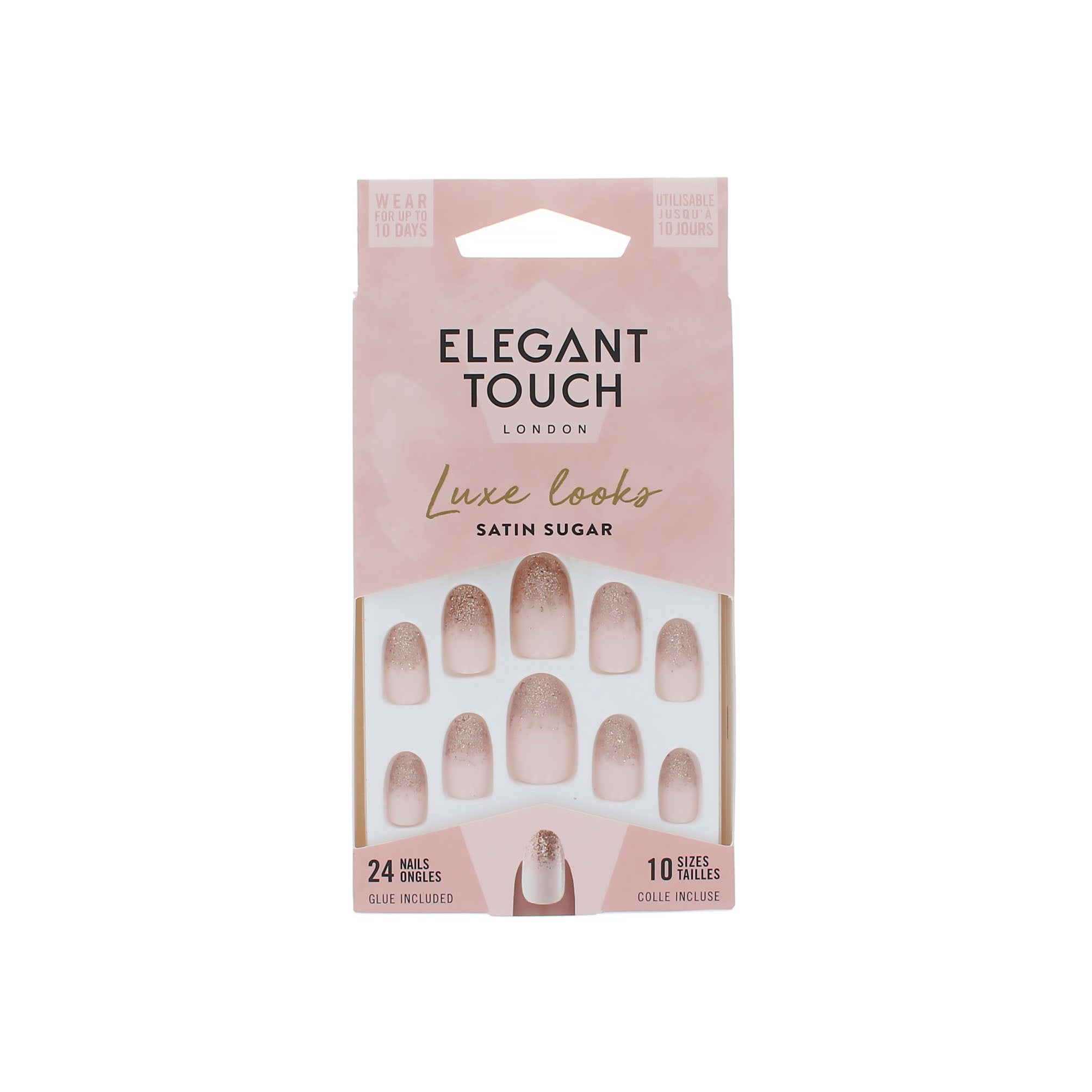 Elegant Touch Luxe Looks 24 Nails with Glue - Satin Sugar