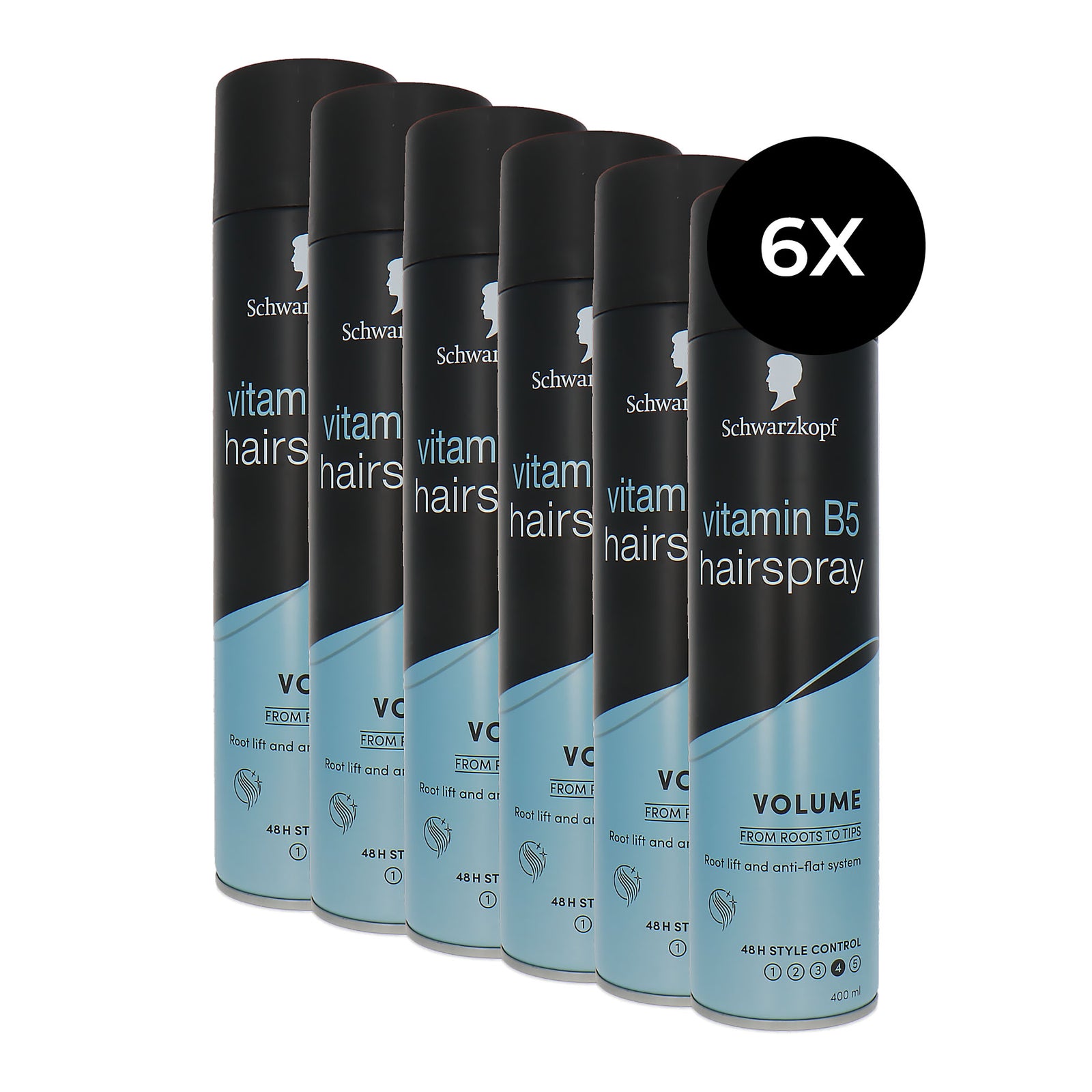 Schwarzkopf Volume Lift Extra Strong Hold Hairspray - 6 x 400 ml