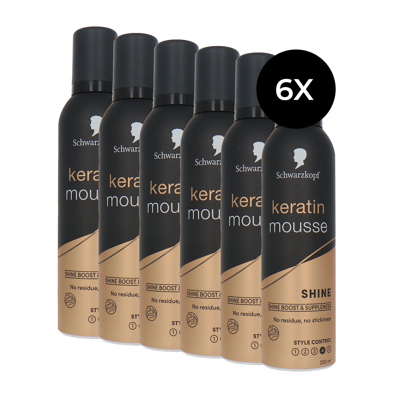Schwarzkopf Keratin Mousse - 6 x 250 ml