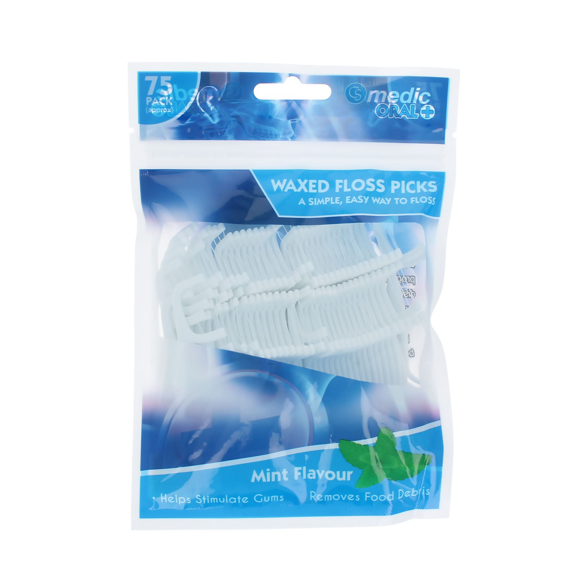 CS Medic Waxed Floss Picks - 75 pieces