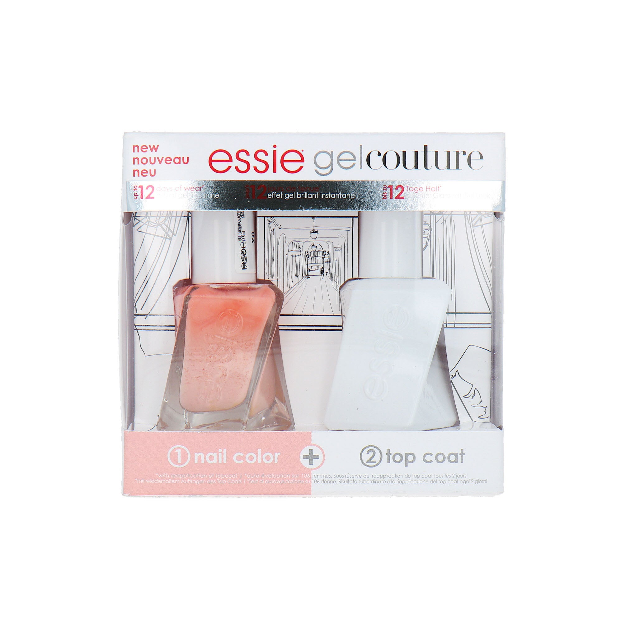 Essie Gel Couture Nail Polish Set - Spool Me Over + Topcoat