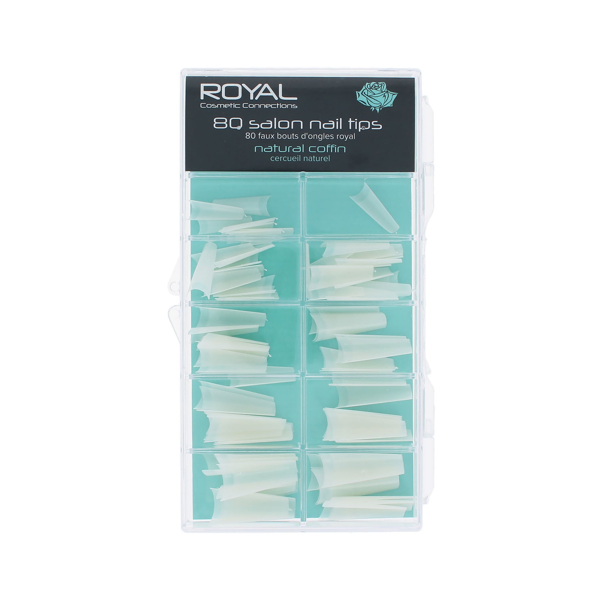 Royal 80 Salon Nail Tips - Natural Coffin