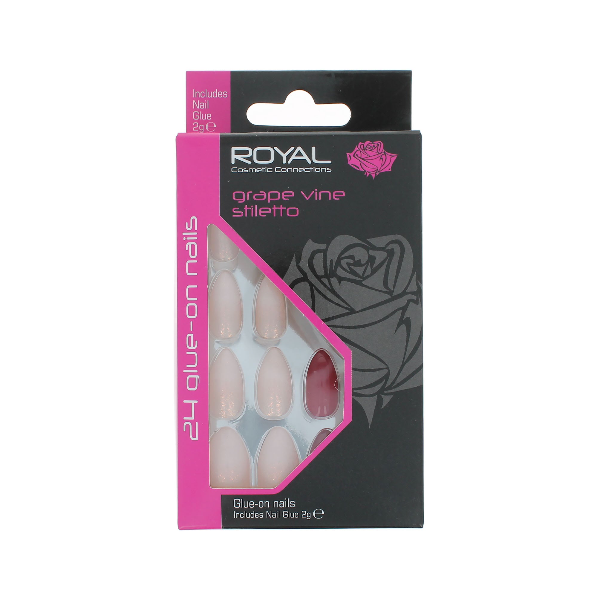 Royal 24 Stiletto Glue-On Nails - Grape Vine