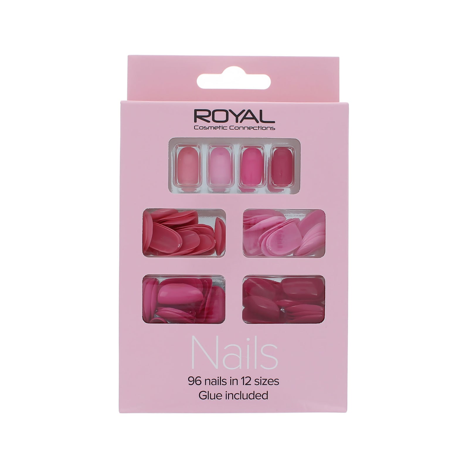 Royal 96 Nails with Glue - Pinks