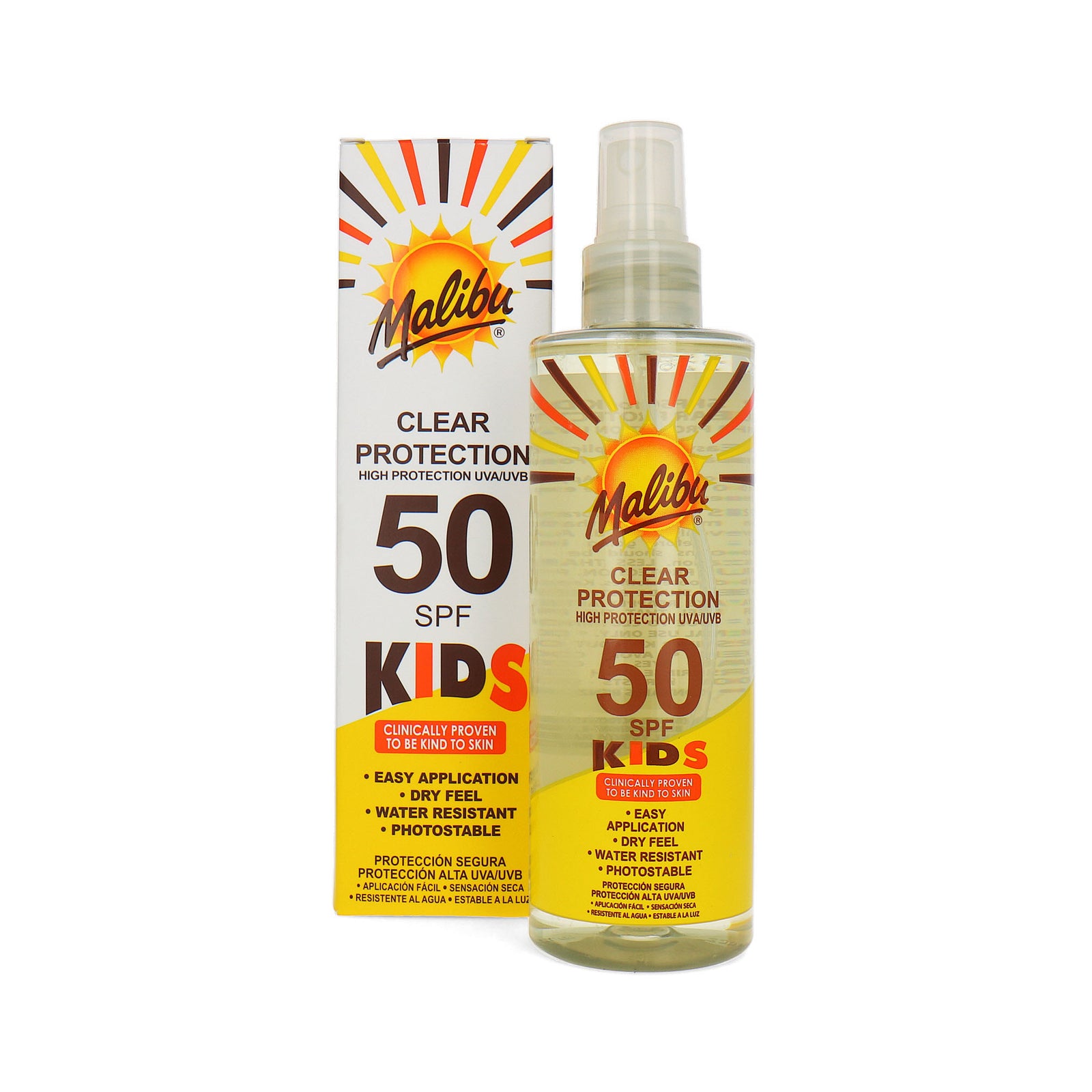 Malibu Kids Clear Protection SPF 50 Zonnebrand Spray - 250 ml