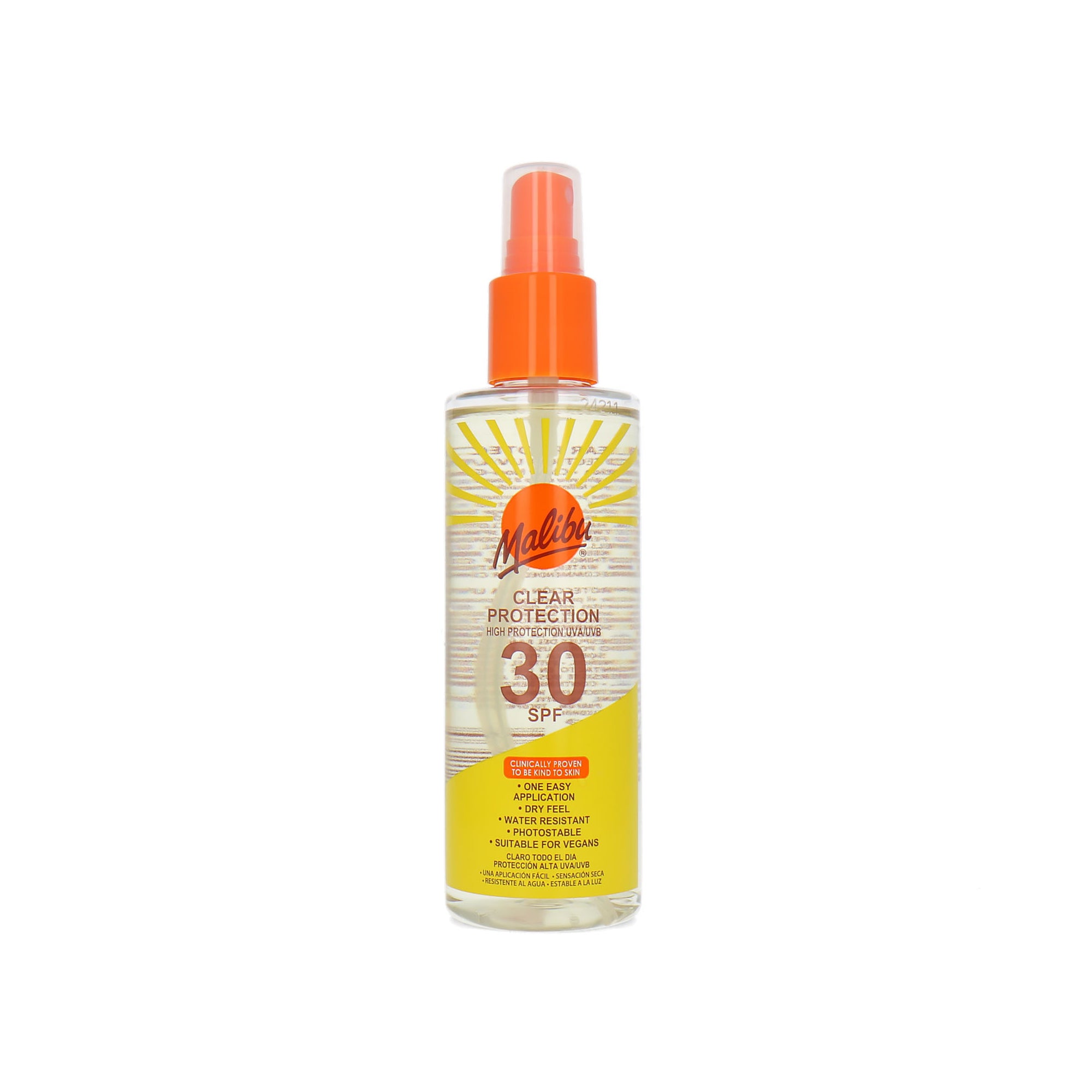 Malibu Clear Protection SPF 30 Zonnebrand Spray - 200 ml