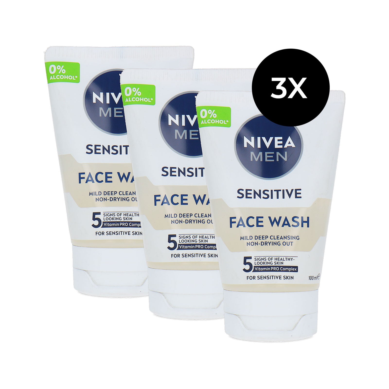 Nivea Men Sensitive Face Wash - 3 x 100 ml