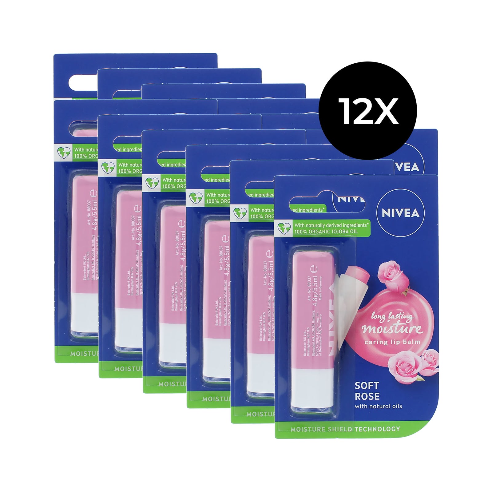 Nivea Soft Rose Lippenbalsem - 12 x 5,5 ml