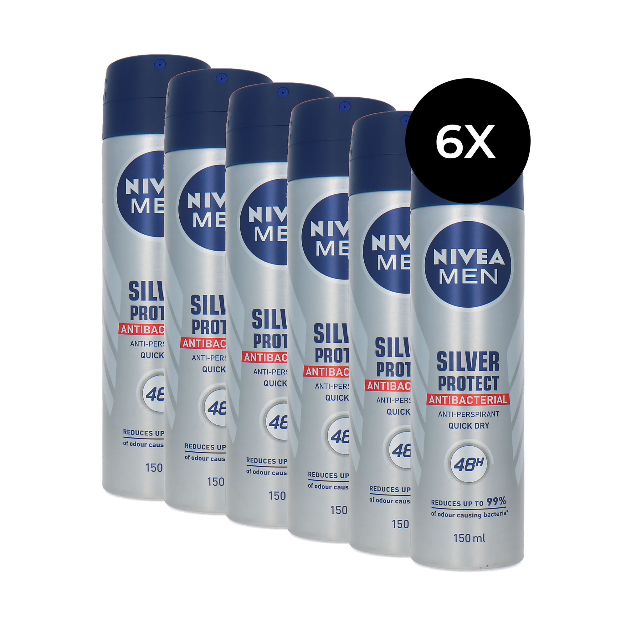 Nivea Men Silver Protect Deospray - 6 x 150 ml