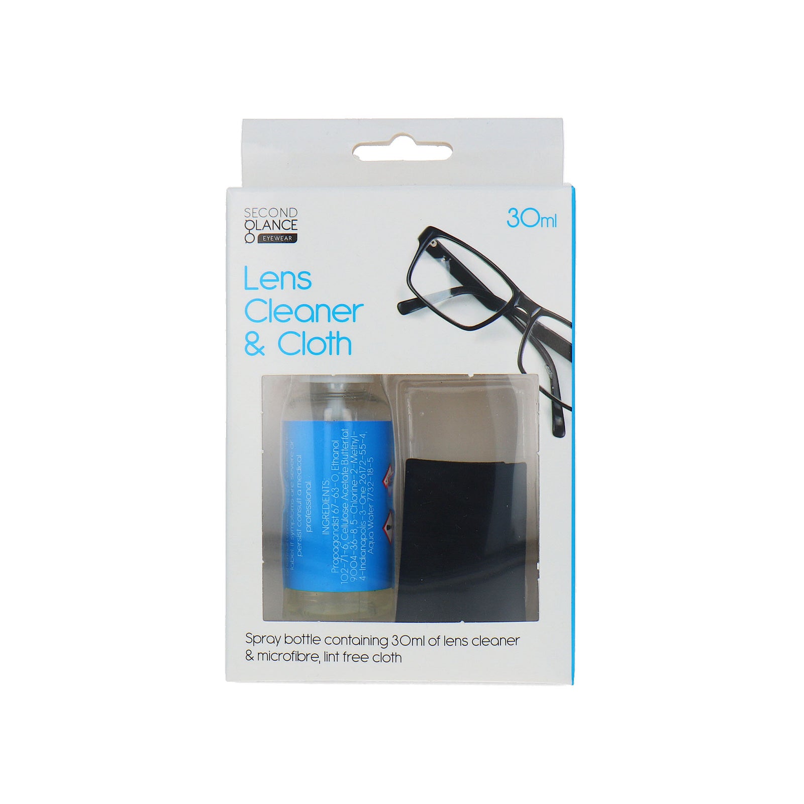 Second Glance Glasses Lens Cleaner and Cloth Set - 30 ml
