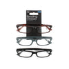 Second Glance 3 Pieces Slim Frame Reading Glasses + 1.00 - Black-Brown-Grey
