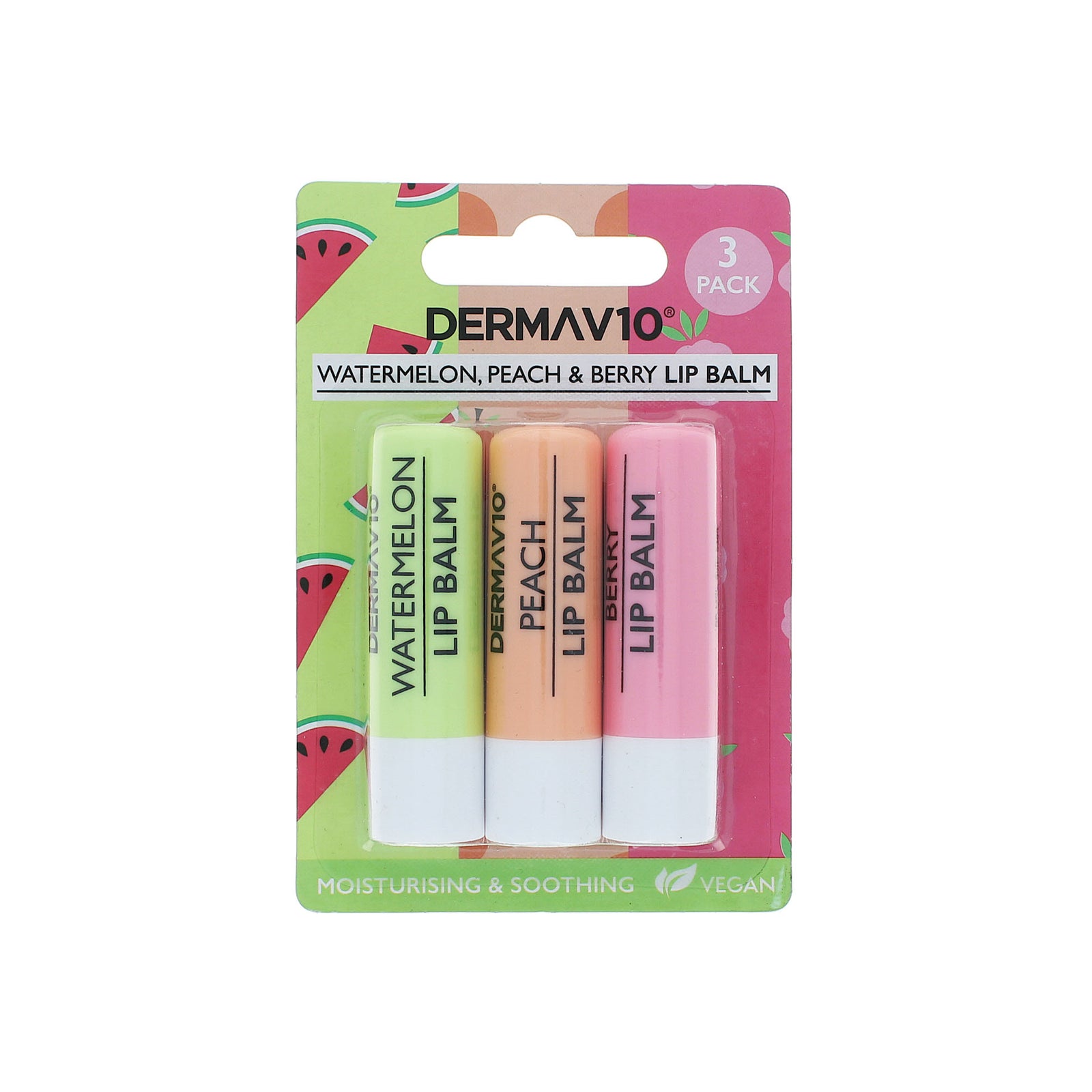 Derma V10 Summer Set Lip Balm - 3 x 4 gr