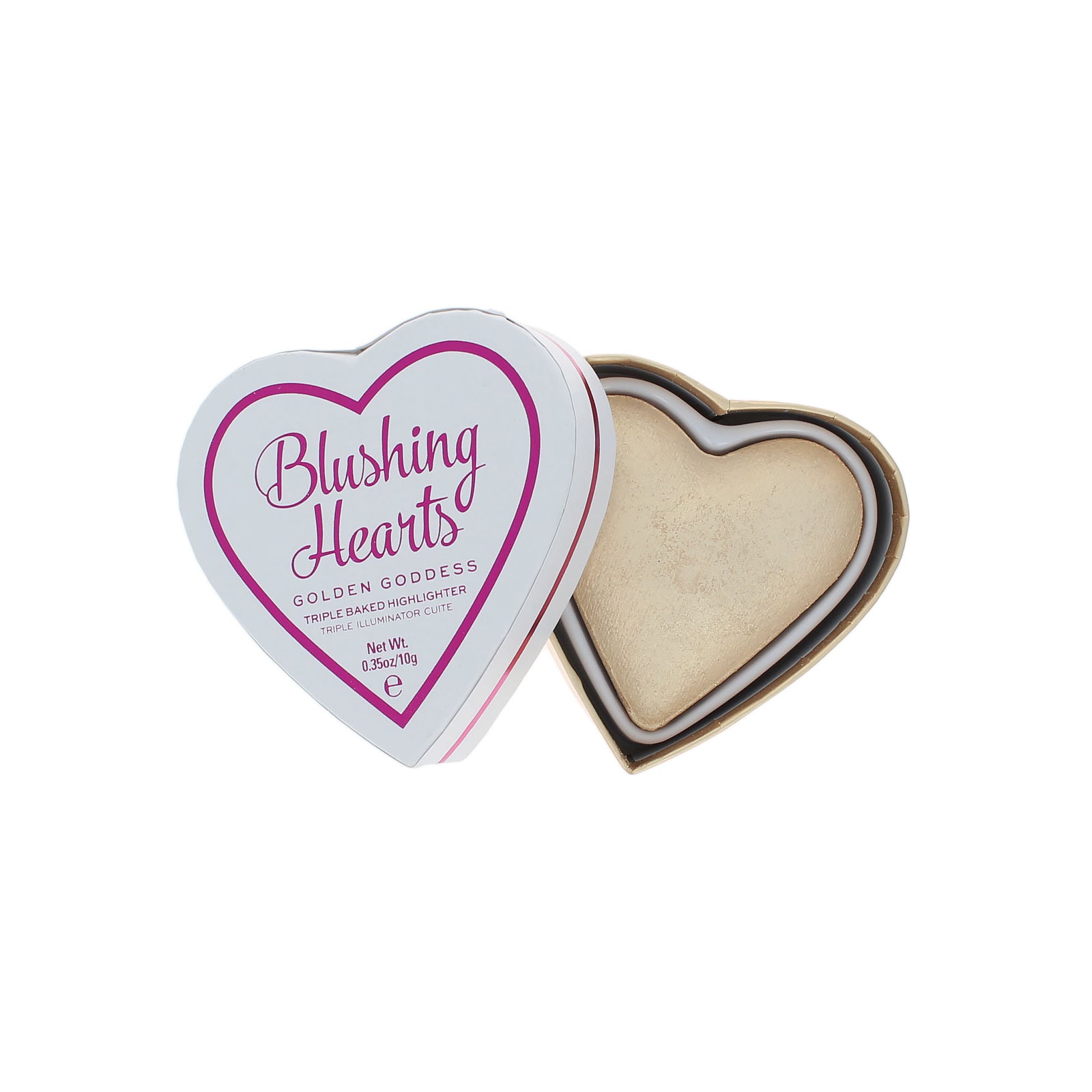 Makeup Revolution Glowing Hearts Triple Baked Highlighter Poeder - Golden Goddess