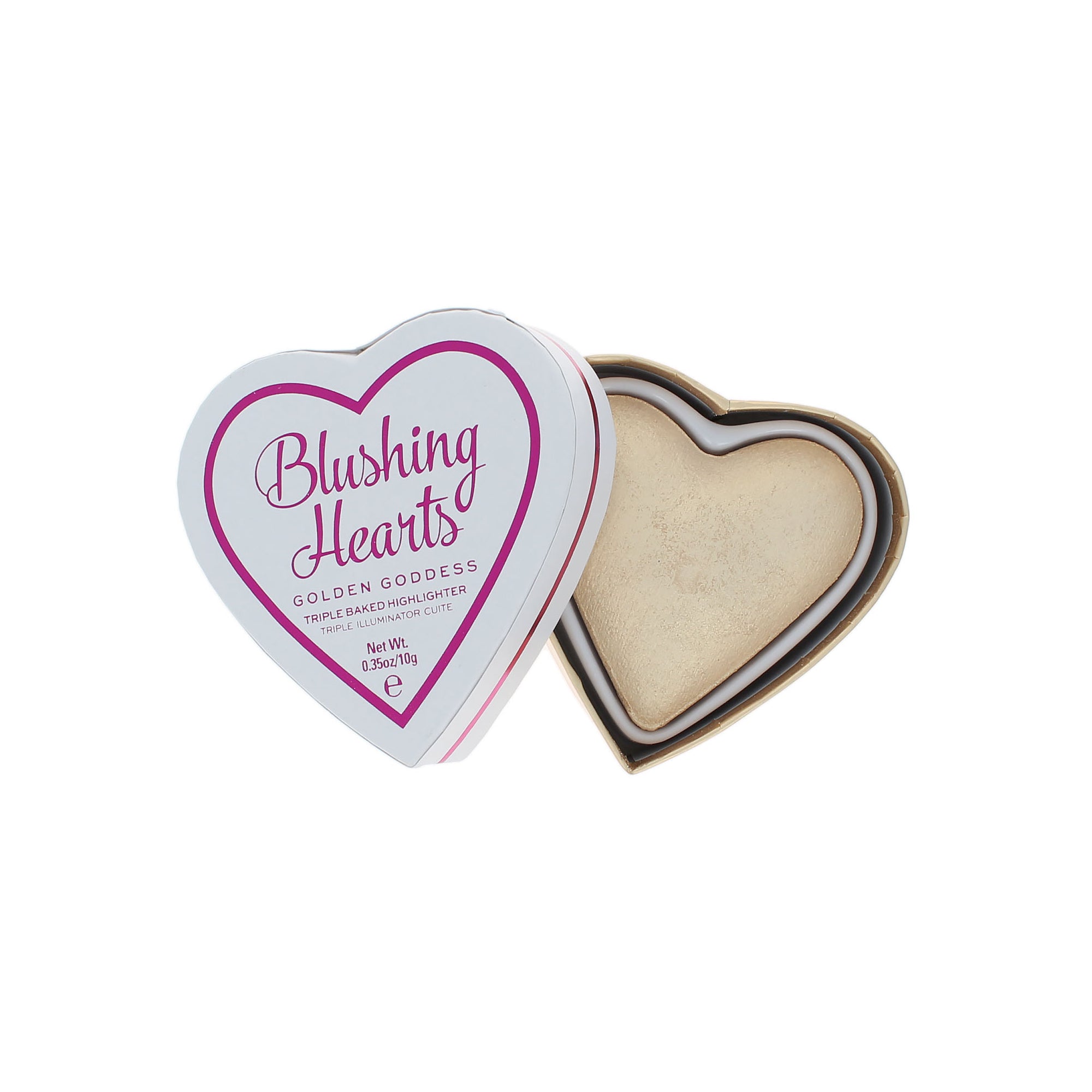 Makeup Revolution Glowing Hearts Triple Baked Highlighter Poeder - Golden Goddess