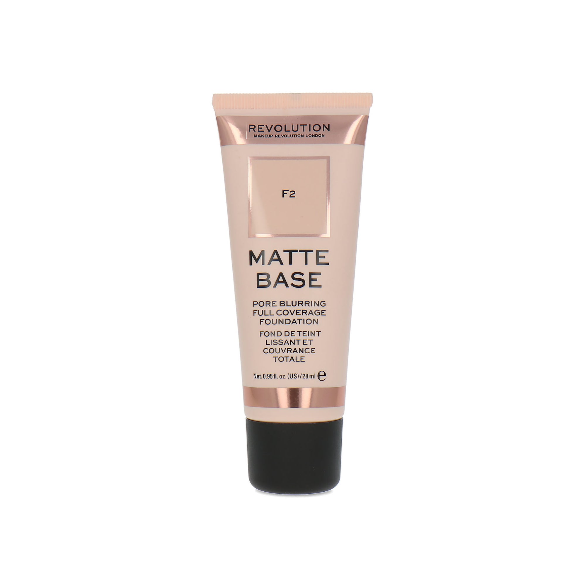 Makeup Revolution Matte Base Pore Blurring Full Coverage Foundation - F2