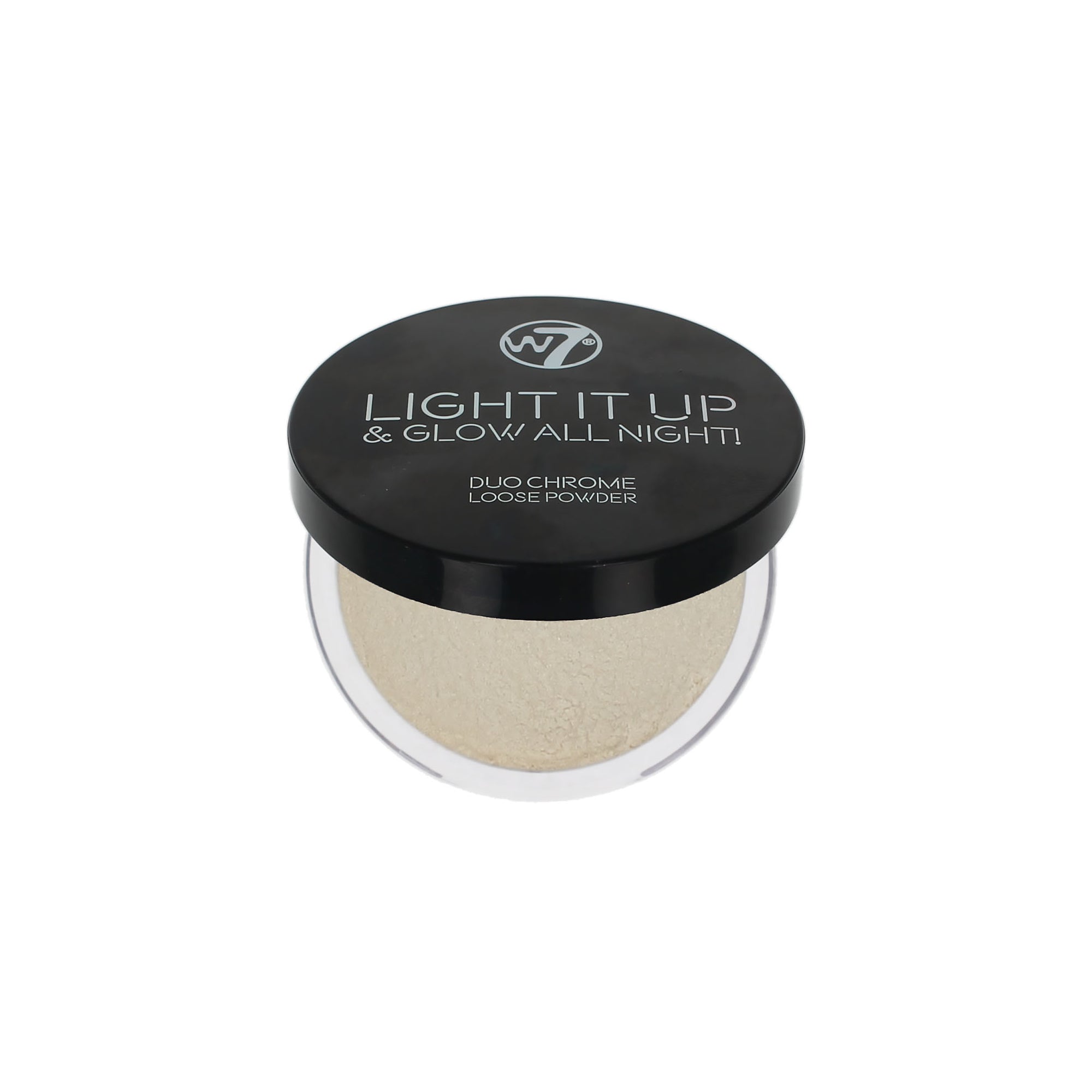 W7 Light It Up & Glow All Night Duo Chrome Loose Powder - Open 24/7