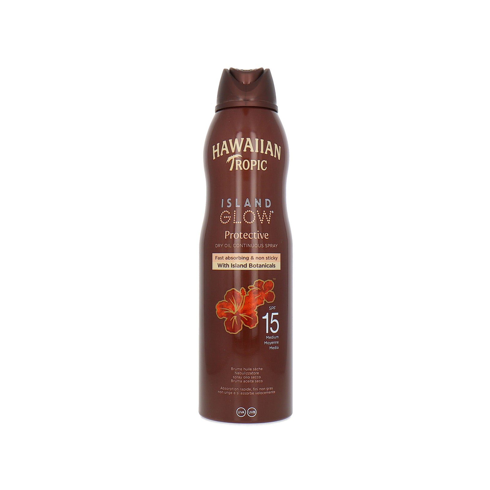 Hawaiian Tropic Island Glow Dry Oil Continuous Spray SPF 15 - 177 ml