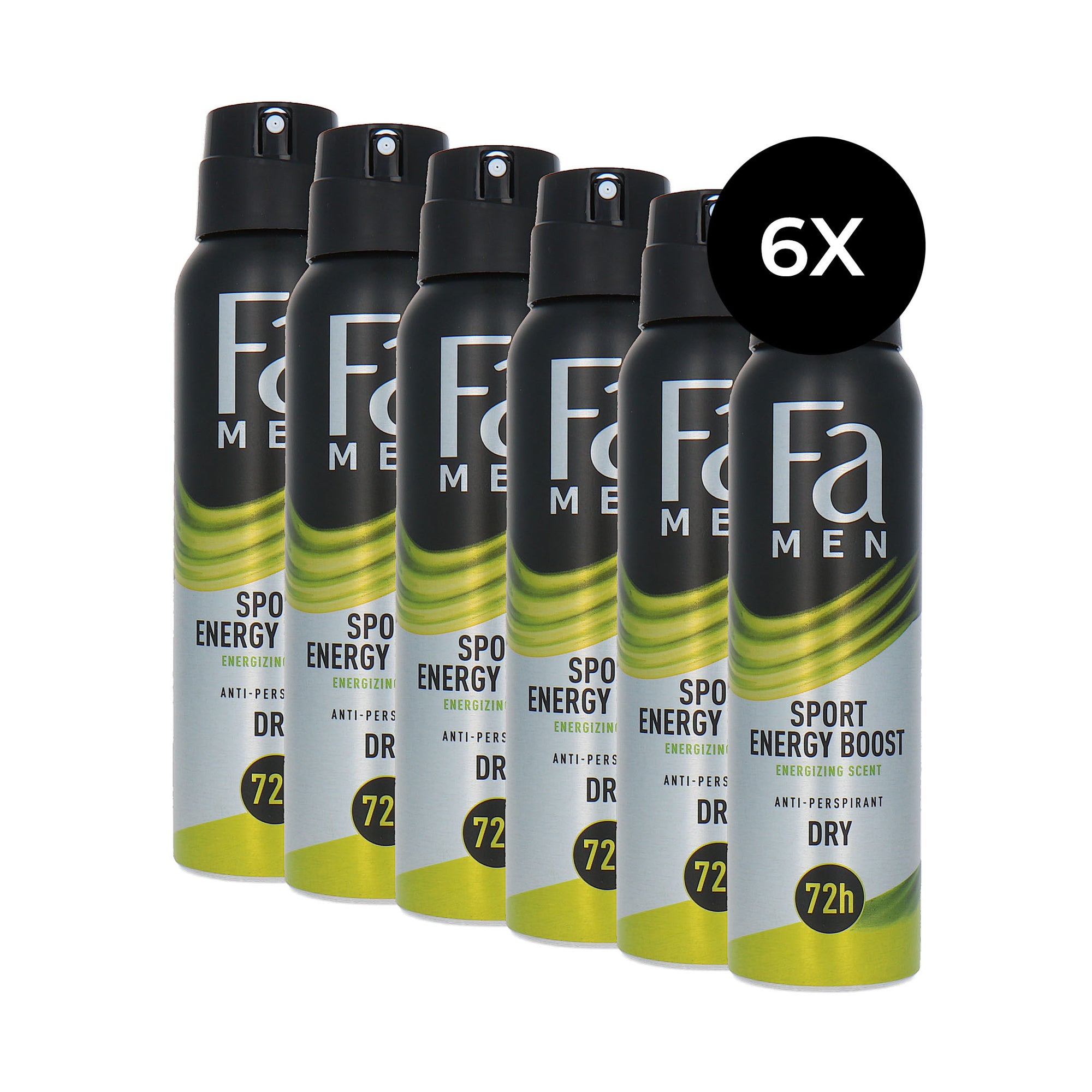 Fa Men Sport Energy Boost Deodorant Spray - 6 x 150 ml