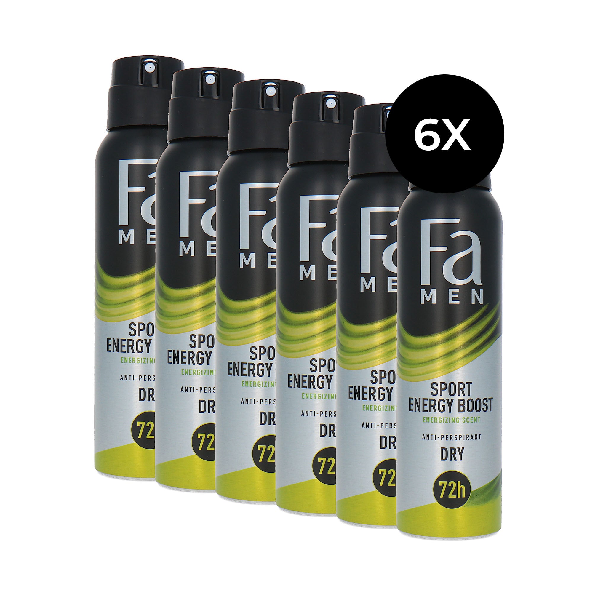 Fa Men Sport Energy Boost Deodorant Spray - 6 x 150 ml