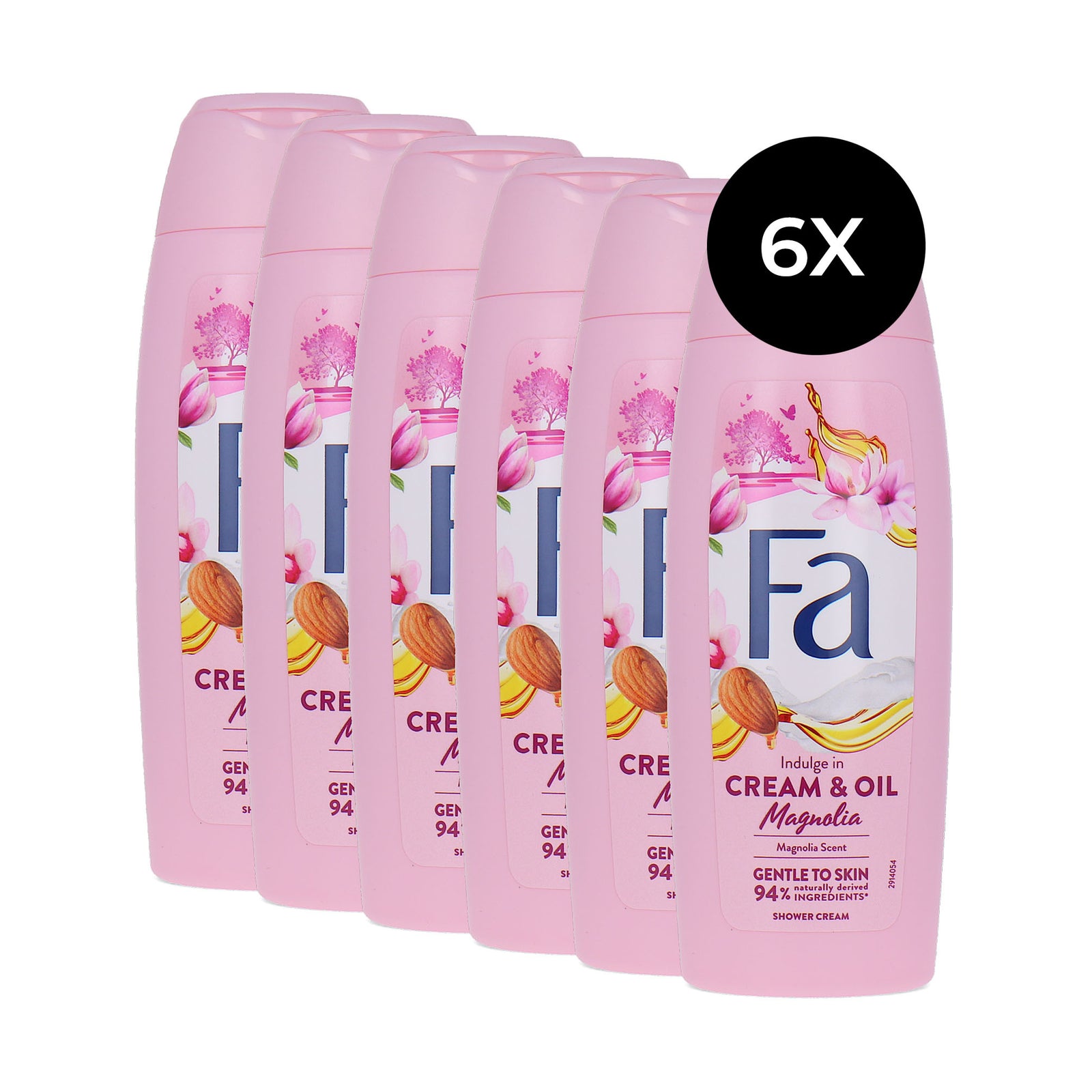 Fa Indulge In Cream & Oil Magnolia Shower Cream - 6 x 250 ml