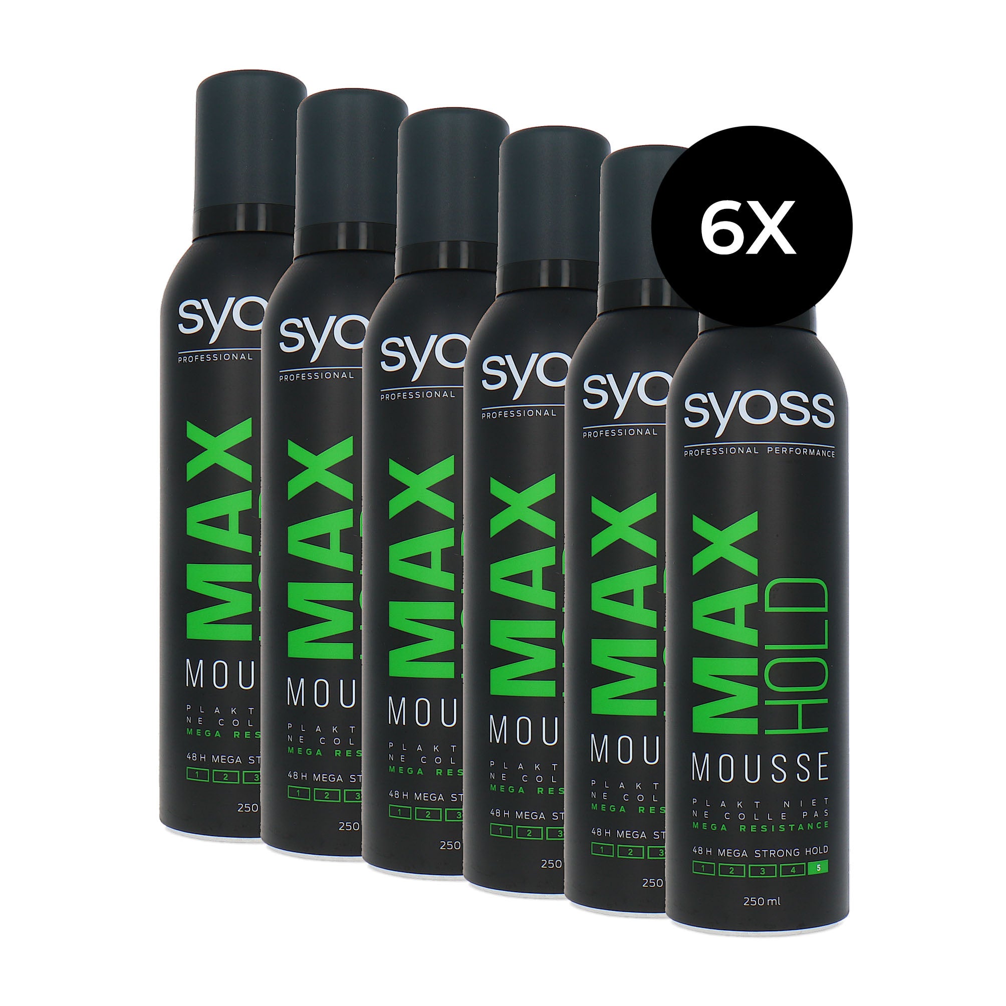 Syoss MAX Hold Mousse - 6 x 250 ml