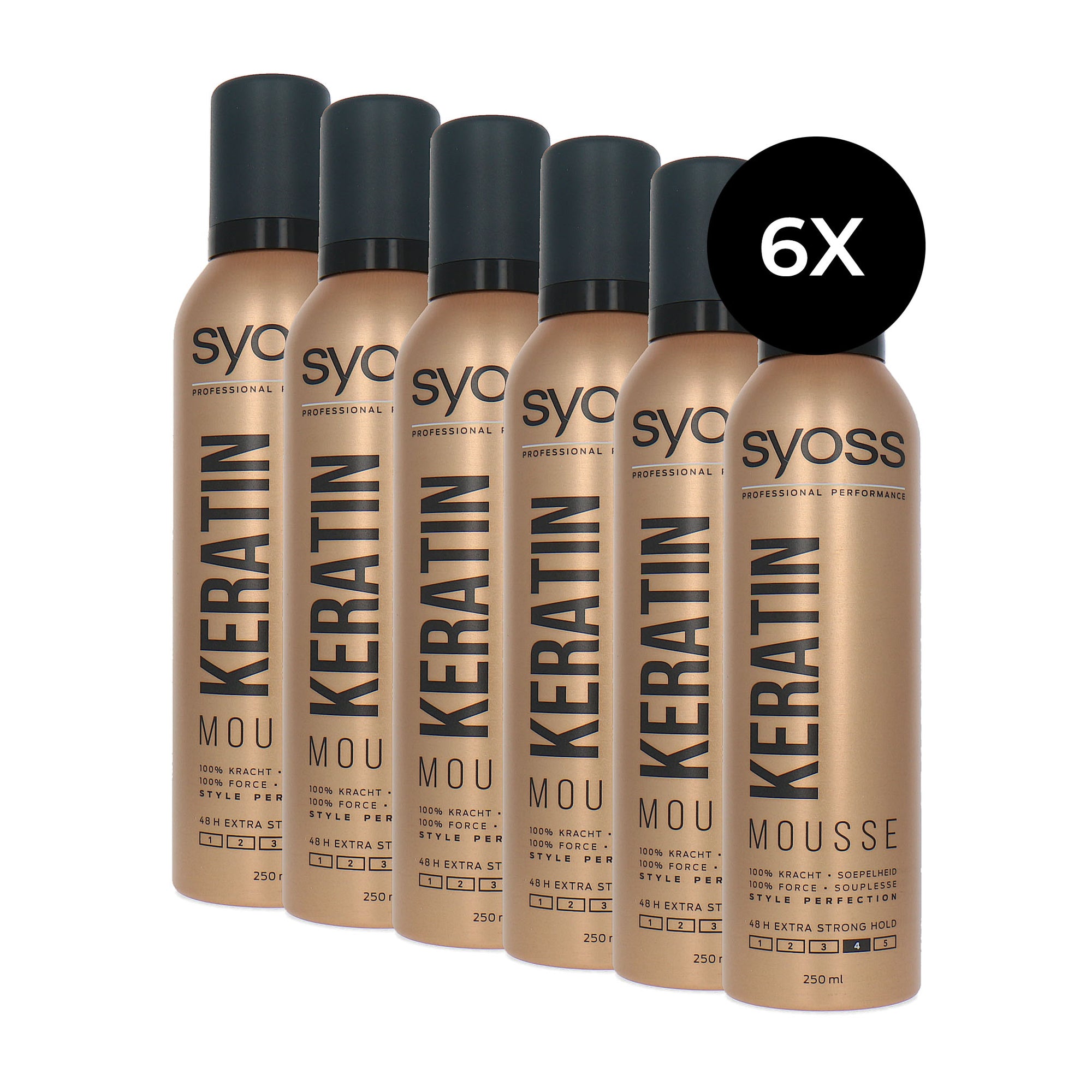 Syoss Keratin Mousse - 6 x 250 ml