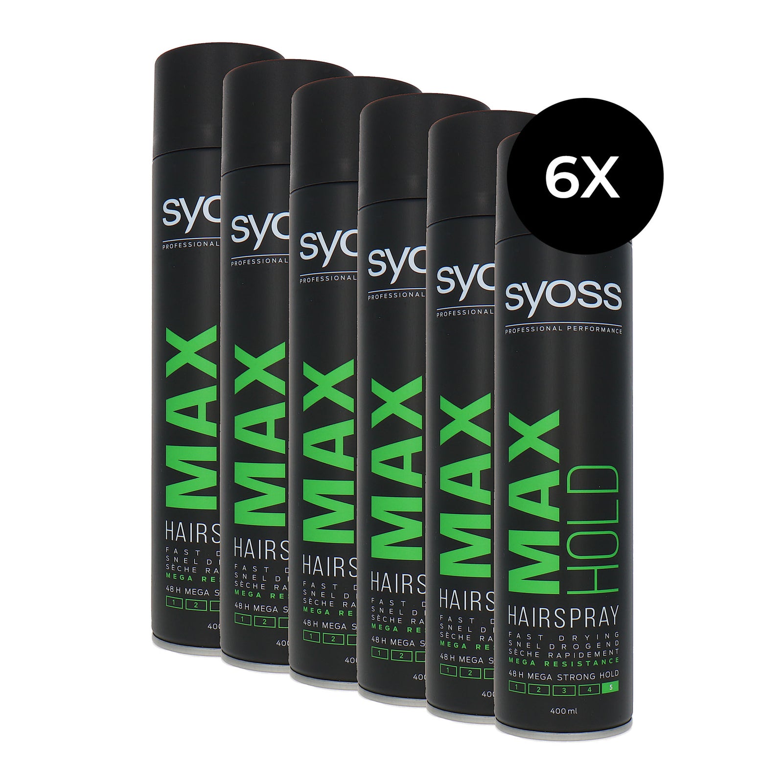 Syoss MAX Hold Hairspray - 6 x 400 ml