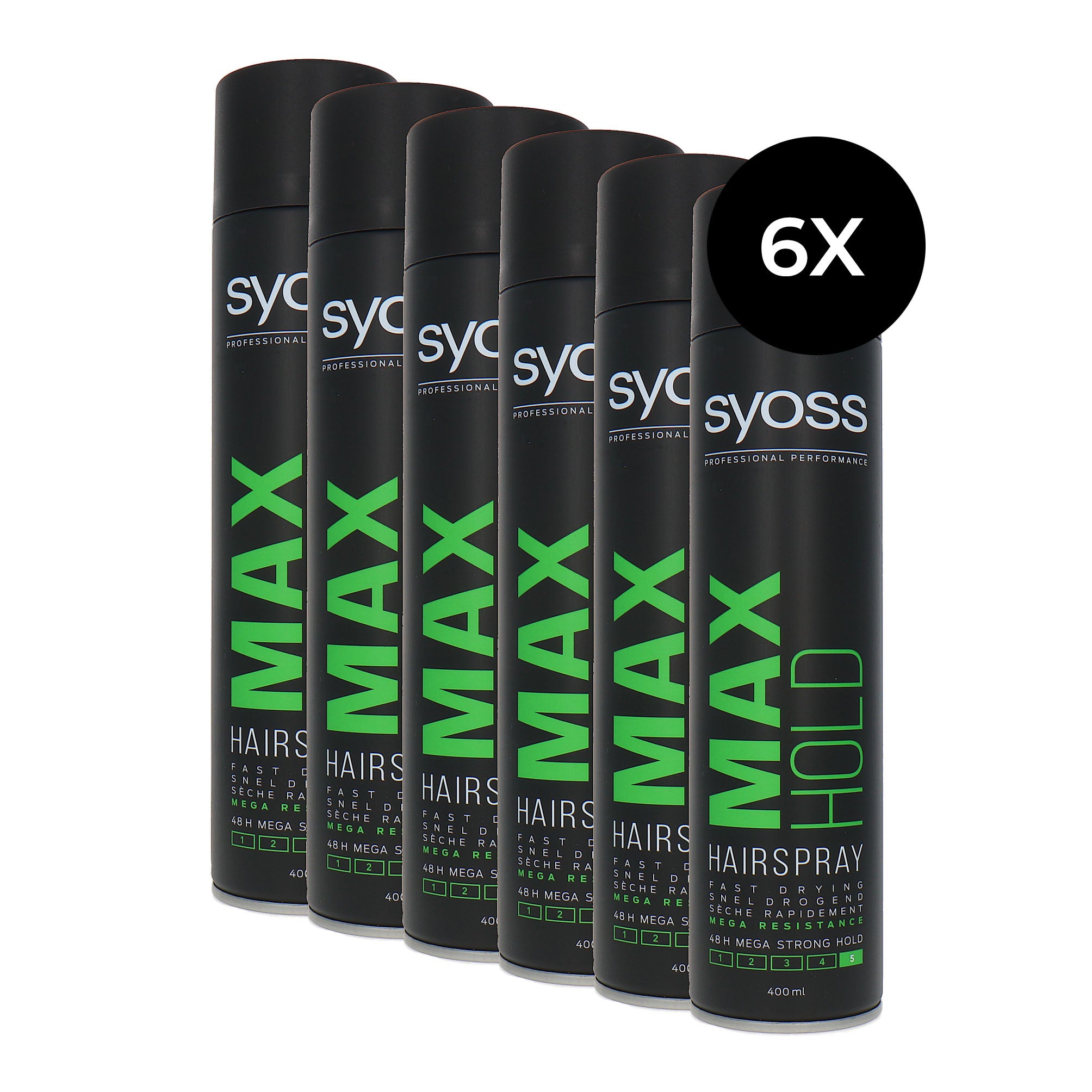 Syoss MAX Hold Hairspray - 6 x 400 ml