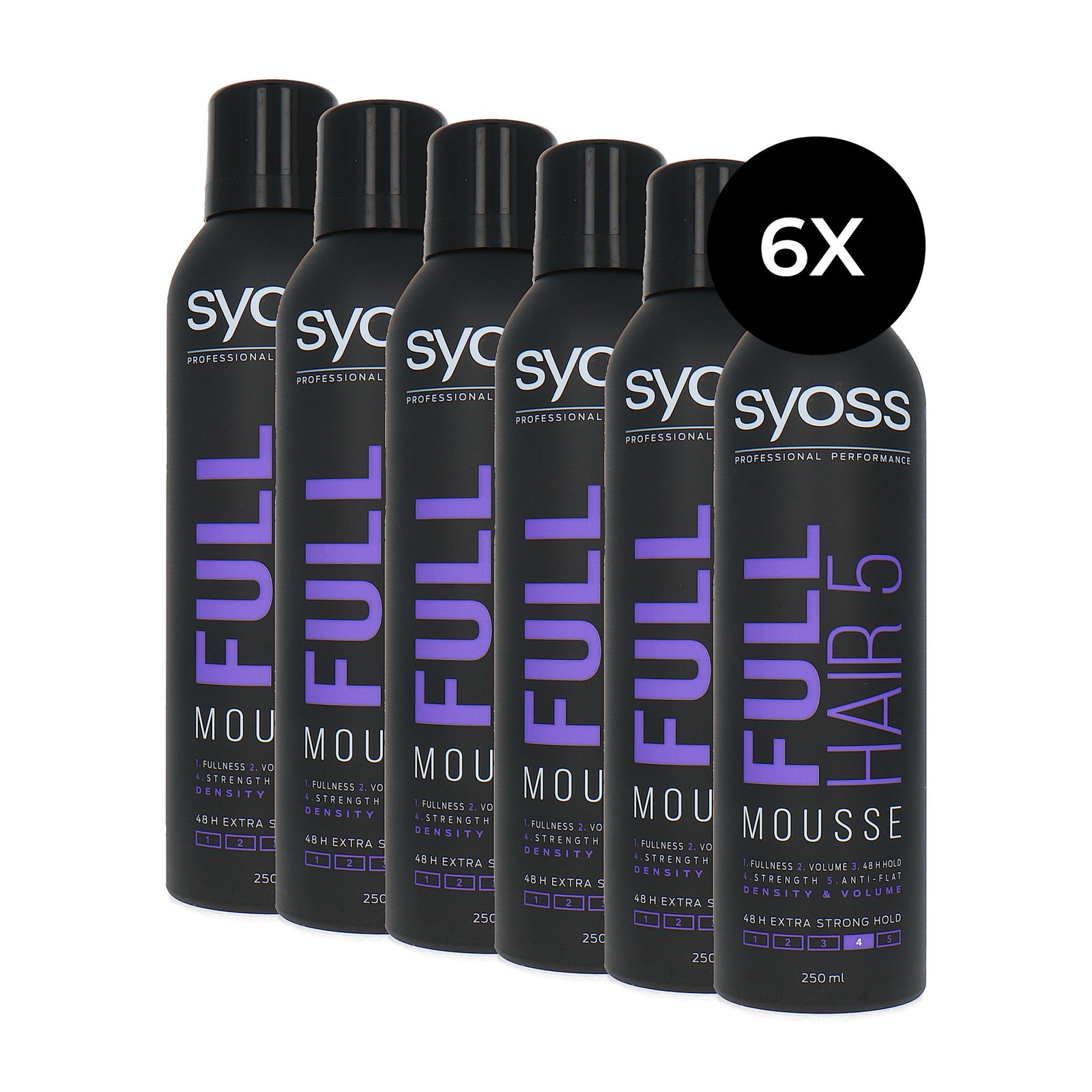 Syoss FULL Hair Mousse - 6 x 250 ml