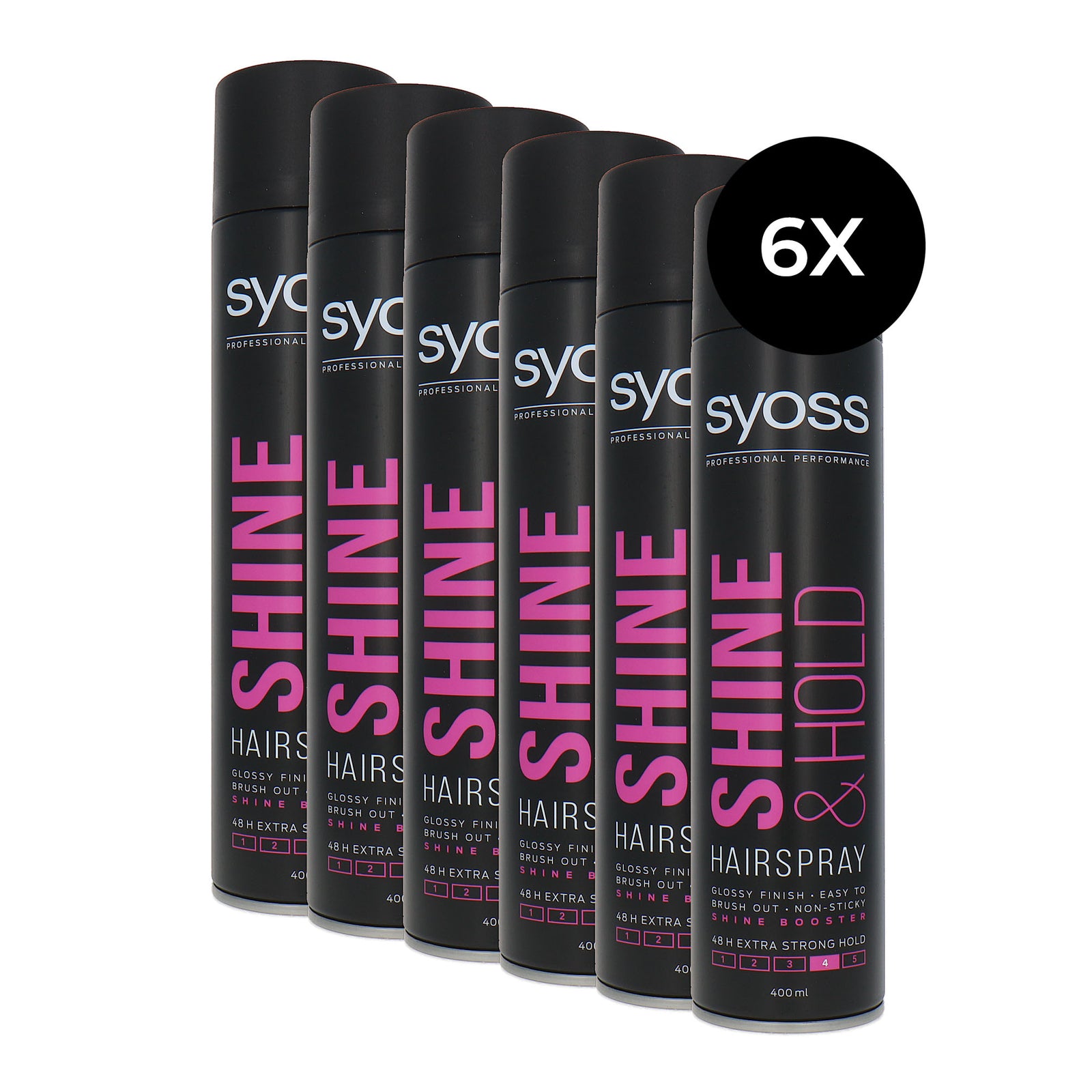 Syoss SHINE & HOLD Hairspray - 6 x 400 ml