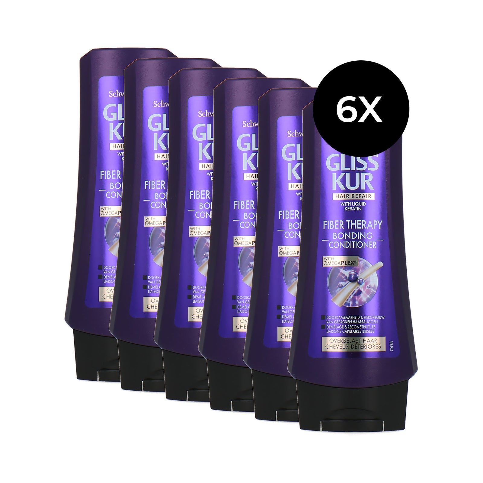 Schwarzkopf Gliss Kur Fiber Therapy Bonding Conditioner - 6 x 200 ml