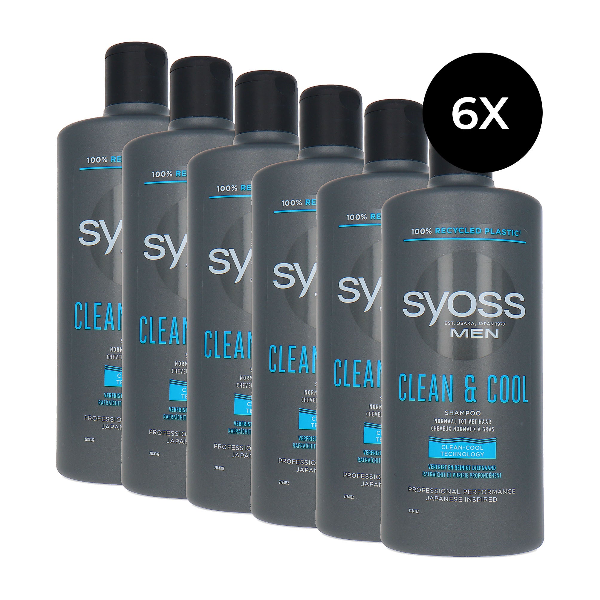 Syoss Men Clean & Cool Shampoo - 6 x 440 ml