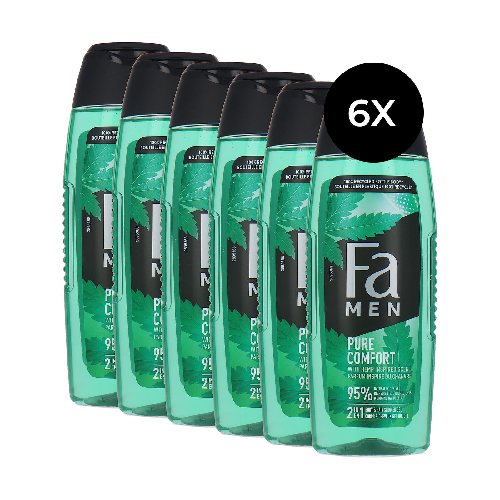 Fa Men Body & Hair Shower Gel Pure Comfort - 6 x 250 ml