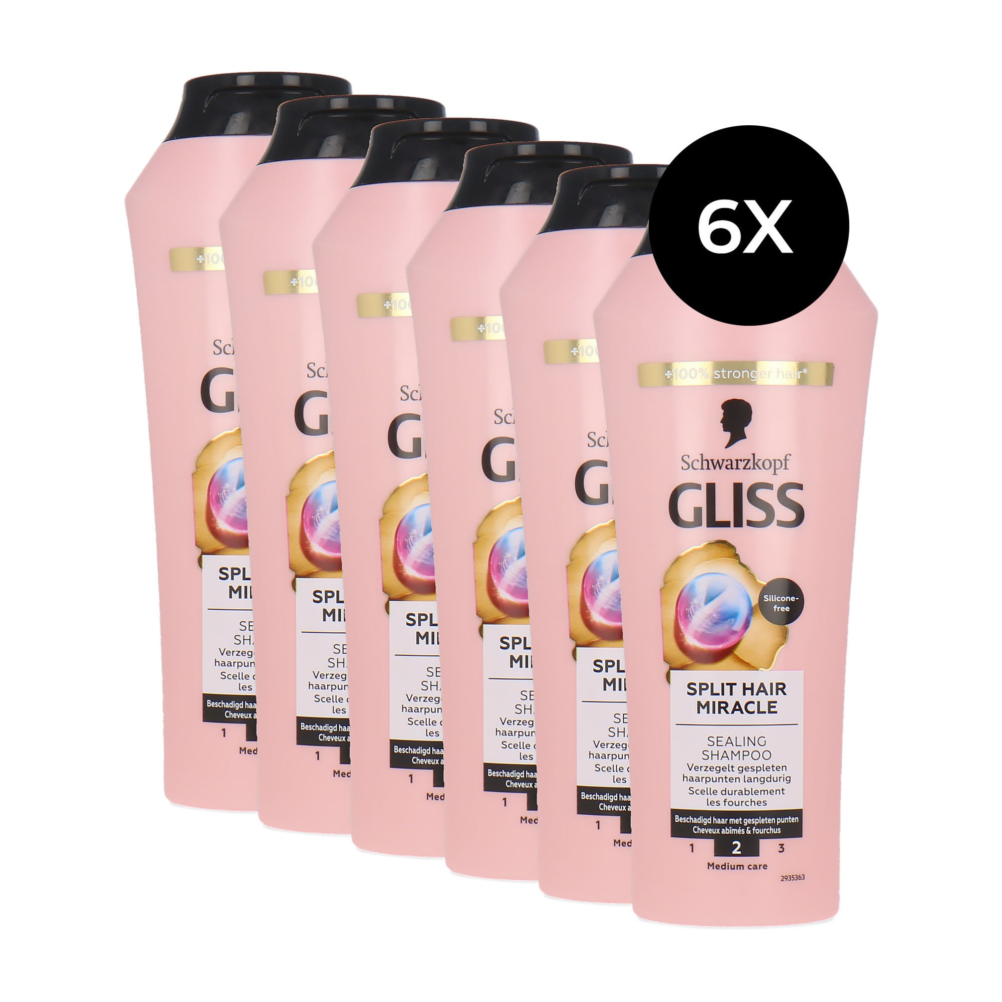 Schwarzkopf Gliss Split Hair Miracle Sealing Shampoo - 6 x 250 ml