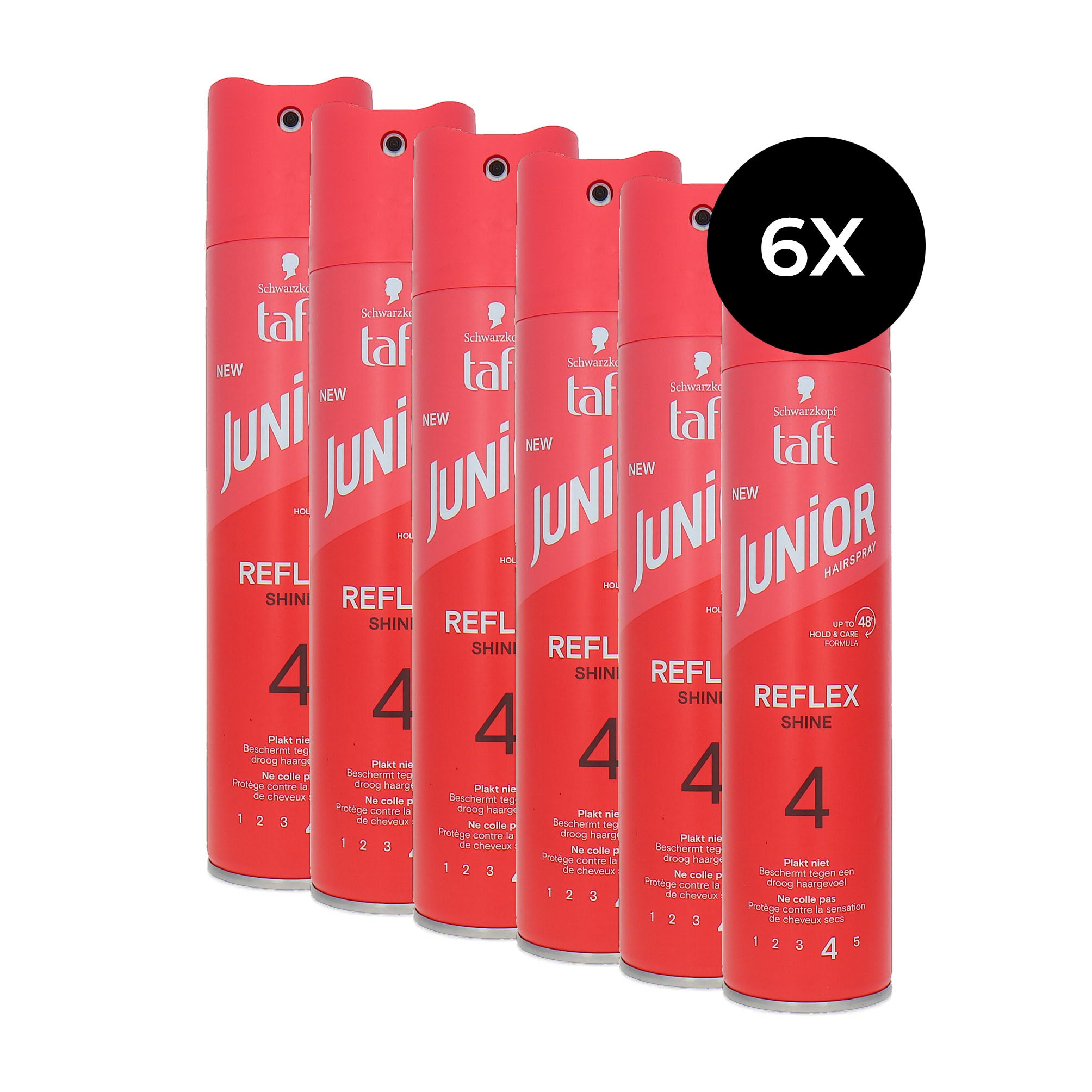 Schwarzkopf Taft Junior Reflex Shine Hairspray - 6 x 250 ml