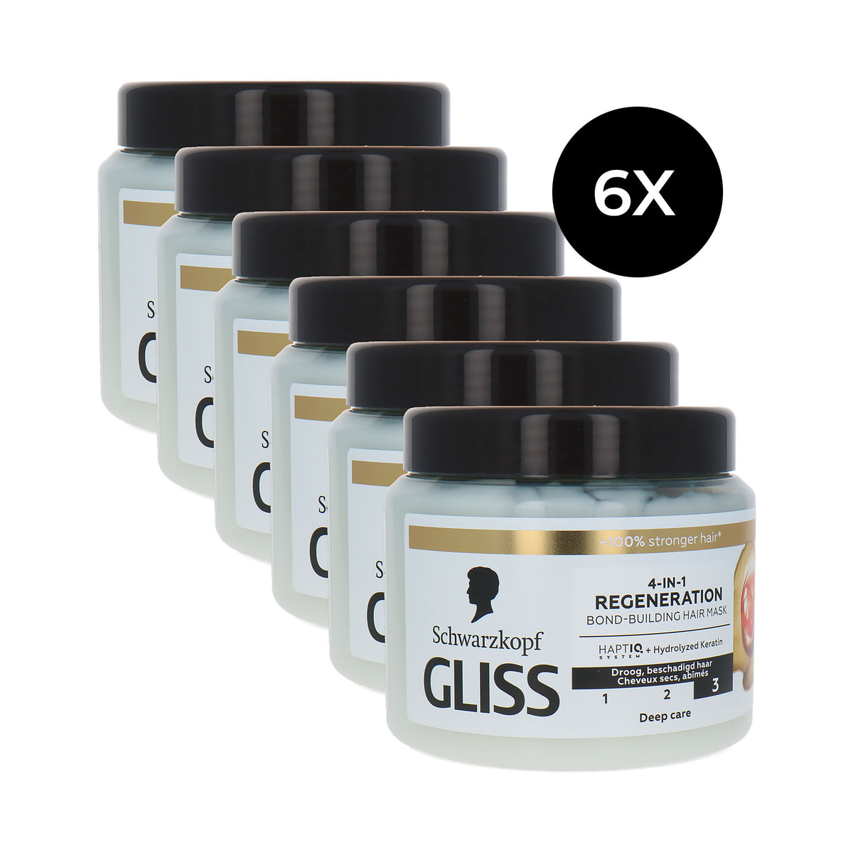 Schwarzkopf Gliss 4-in1 Regeneration Bond-Building Hair Mask - 6 x 400 ml