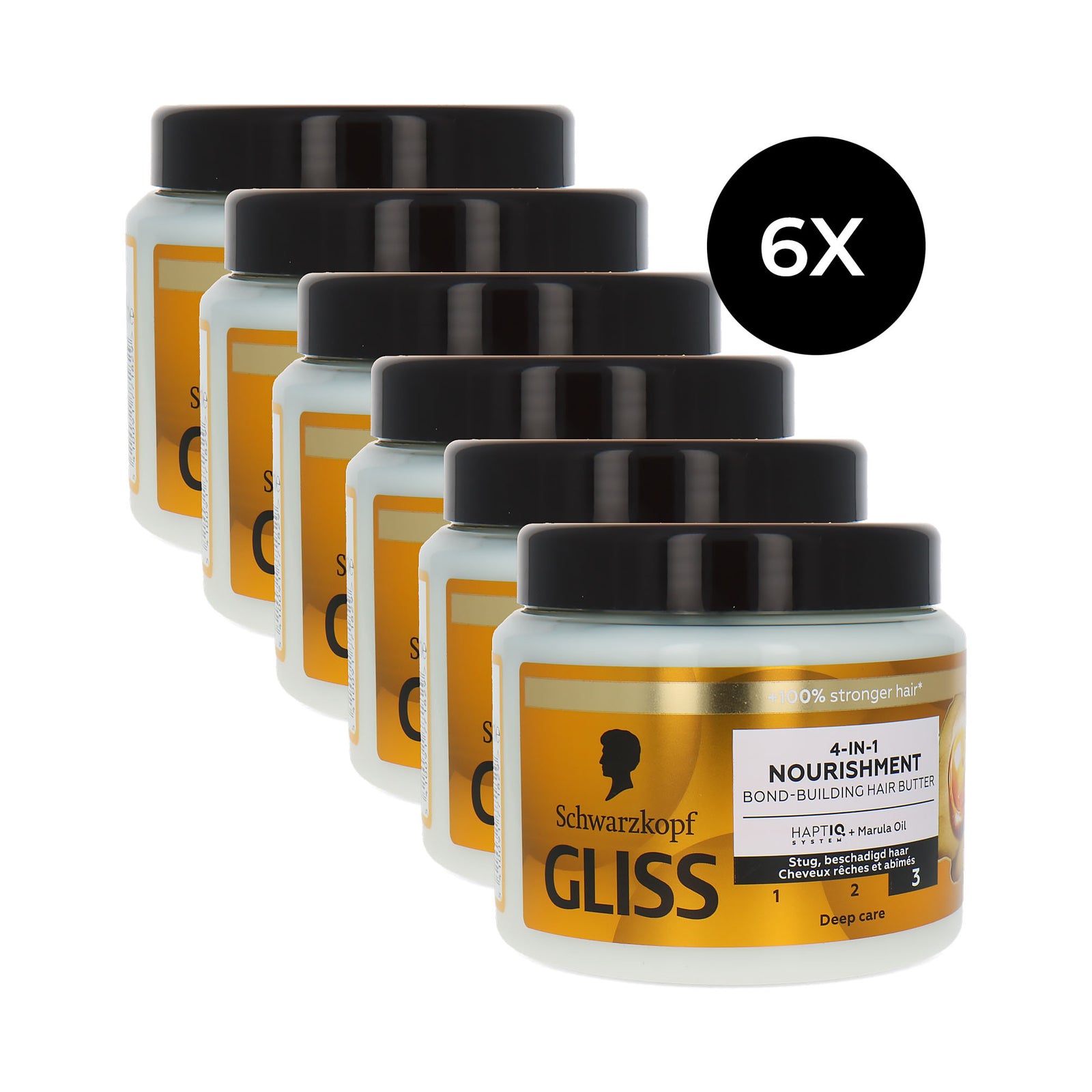 Schwarzkopf Gliss 4-in1 Nourishment Bond-Building Hair Mask - 6 x 400 ml