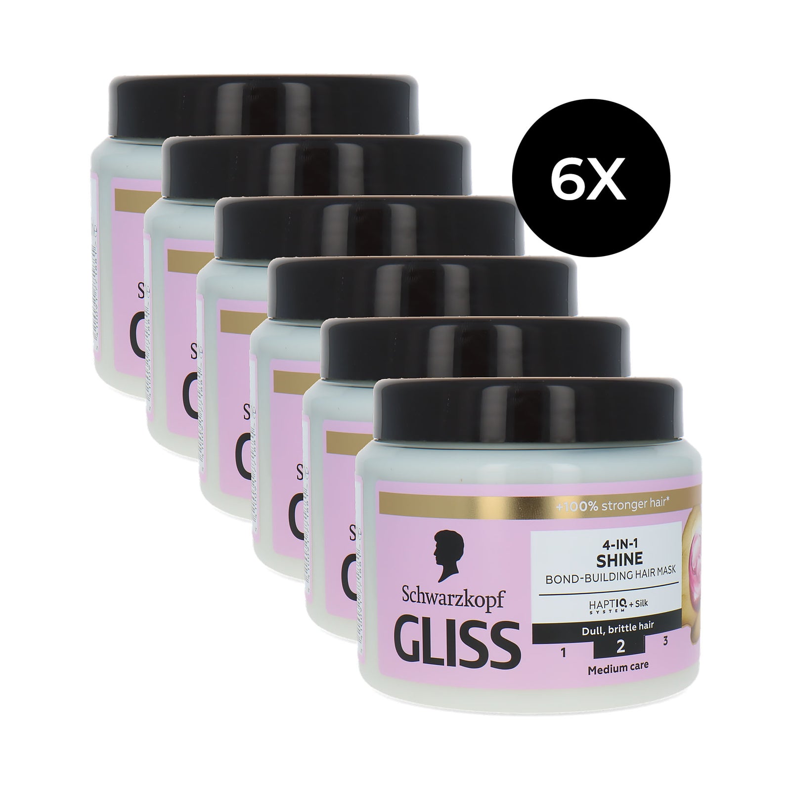 Schwarzkopf Gliss 4-in1 Shine Bond-Building Hair Mask - 6 x 400 ml