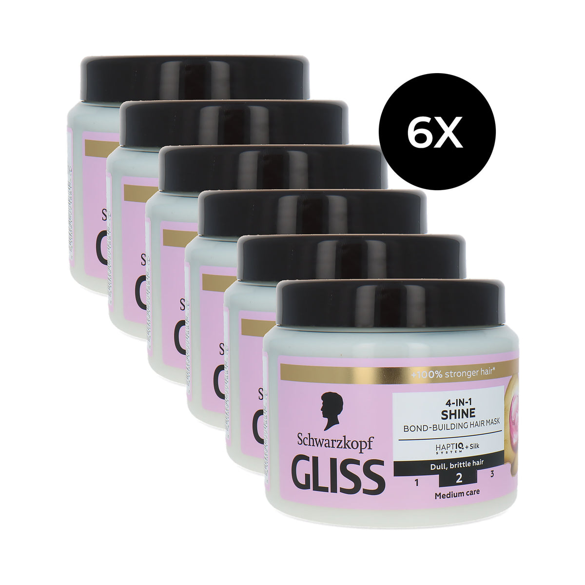 Schwarzkopf Gliss 4-in1 Shine Bond-Building Hair Mask - 6 x 400 ml