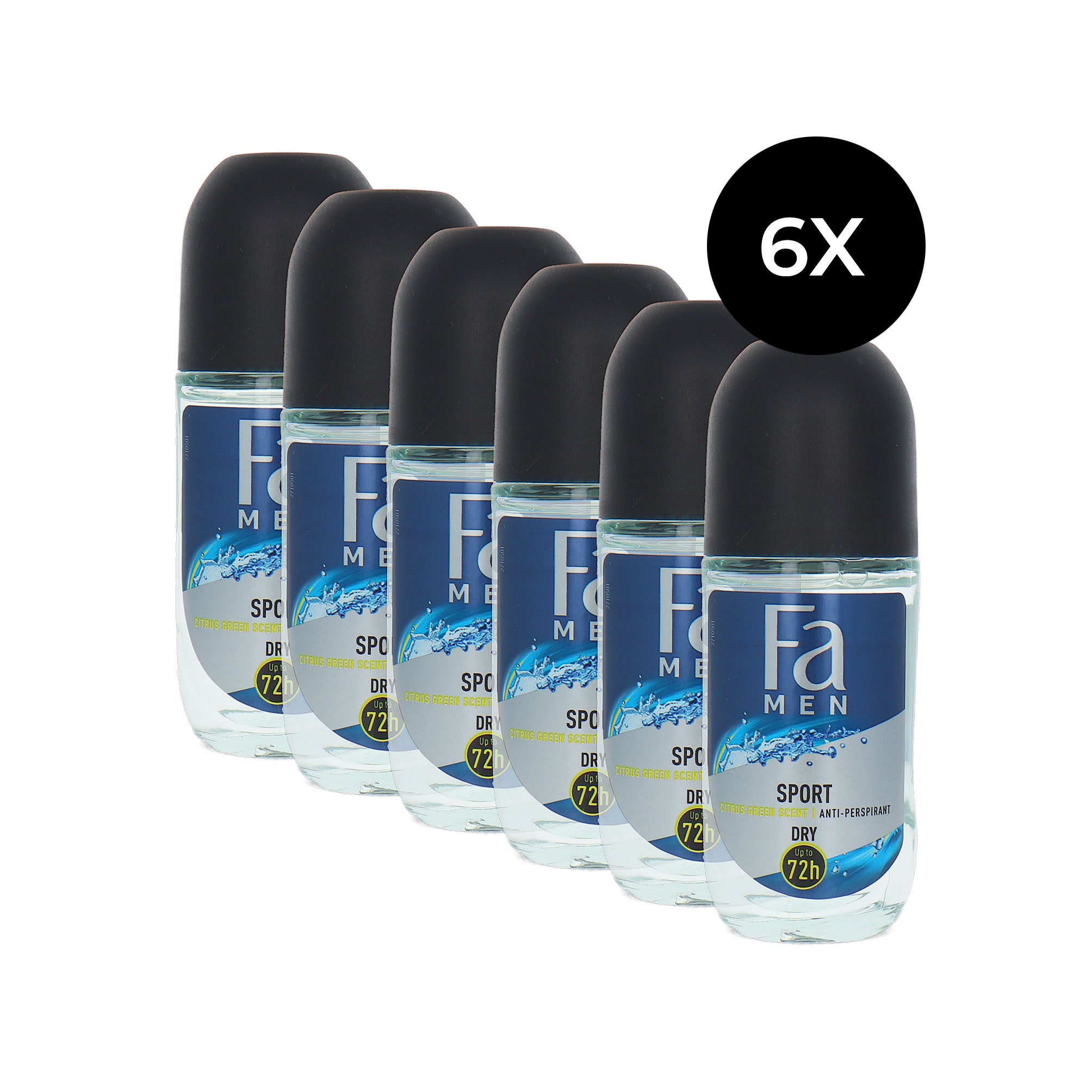Fa Men Sport Deo Roller Citrus Green Scent - 6 x 50 ml