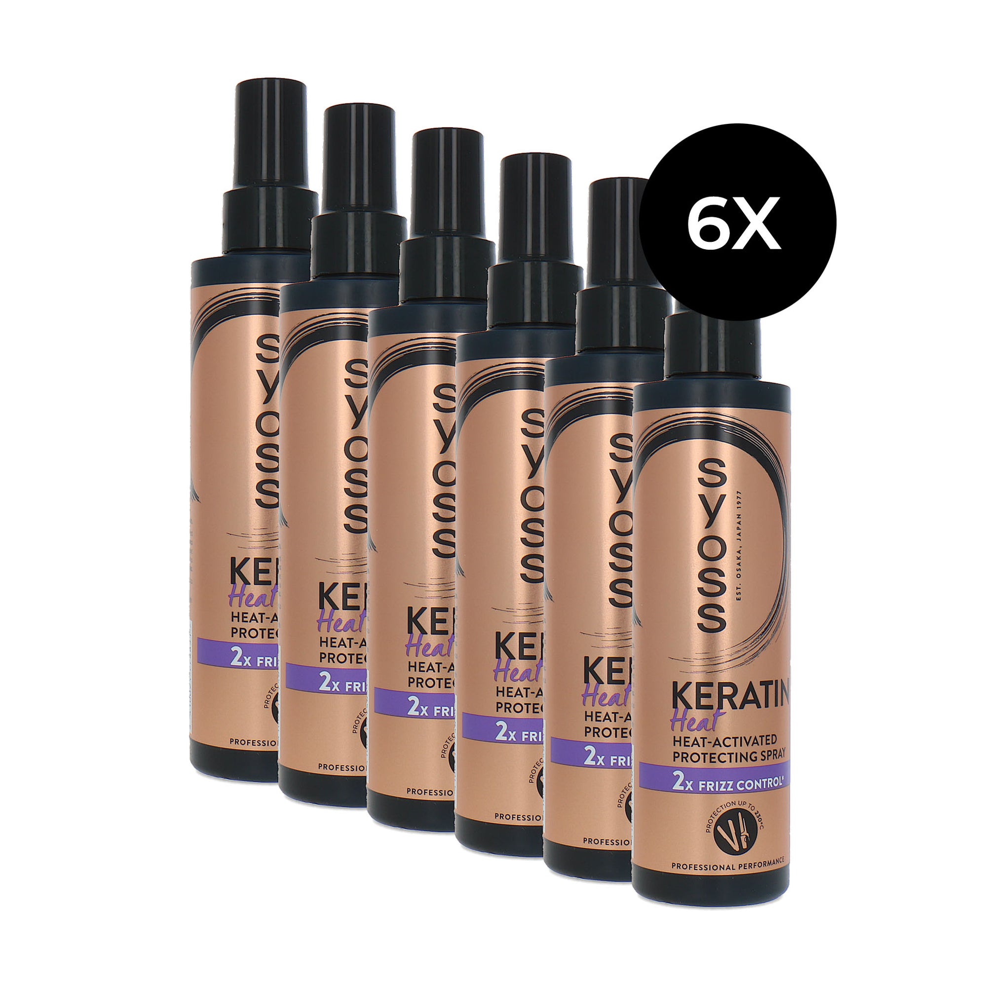 Syoss Keratin Heat Activated Protecting Spray - 6 x 200 ml