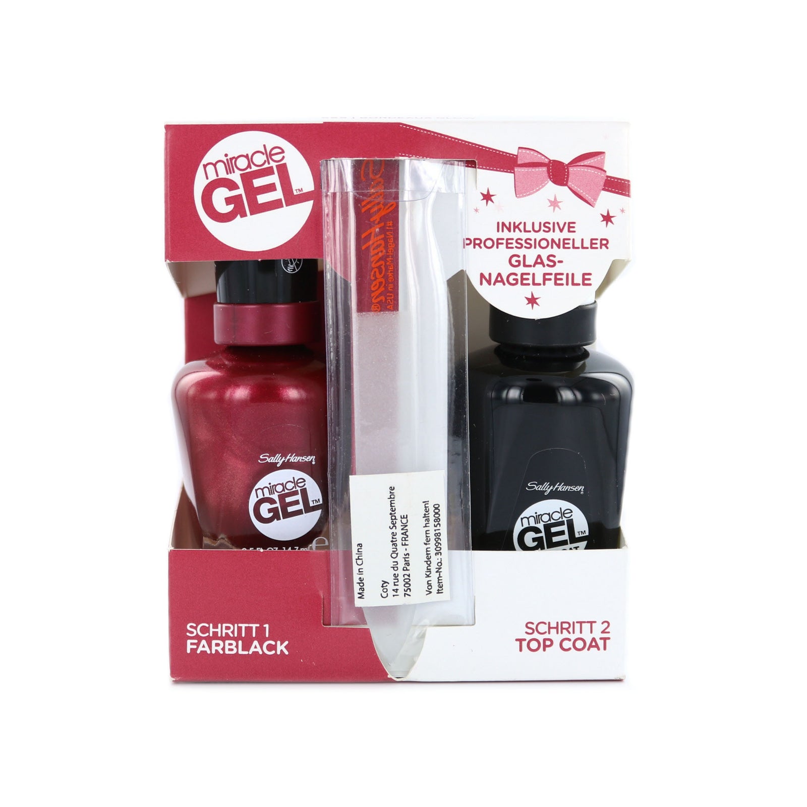 Sally Hansen Miracle Gel Duopack Nagellak - 555 Bordeaux Glow