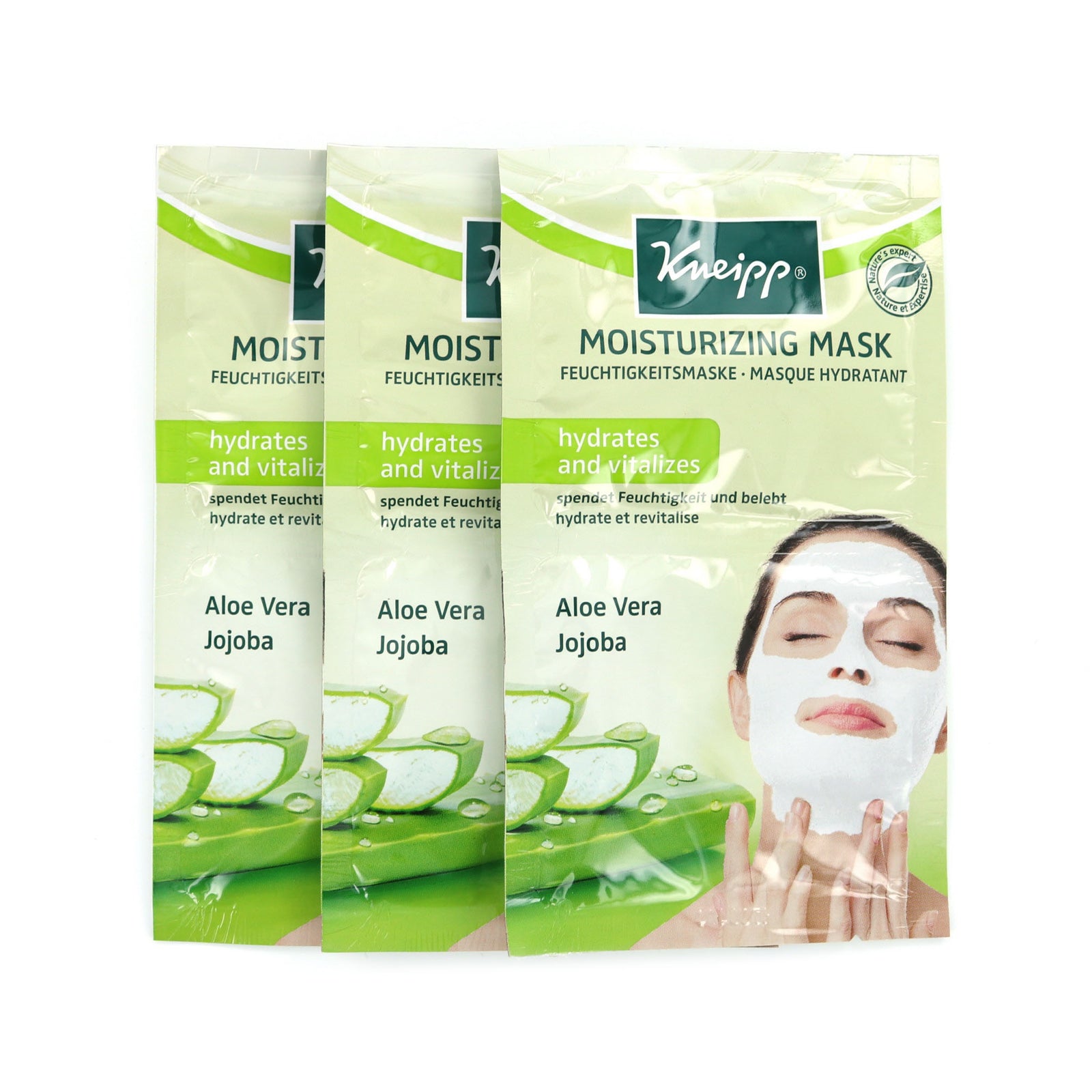 Kneipp Moisturizing Masker - Aloë Vera Jojoba (3 sets van 2 maskers)