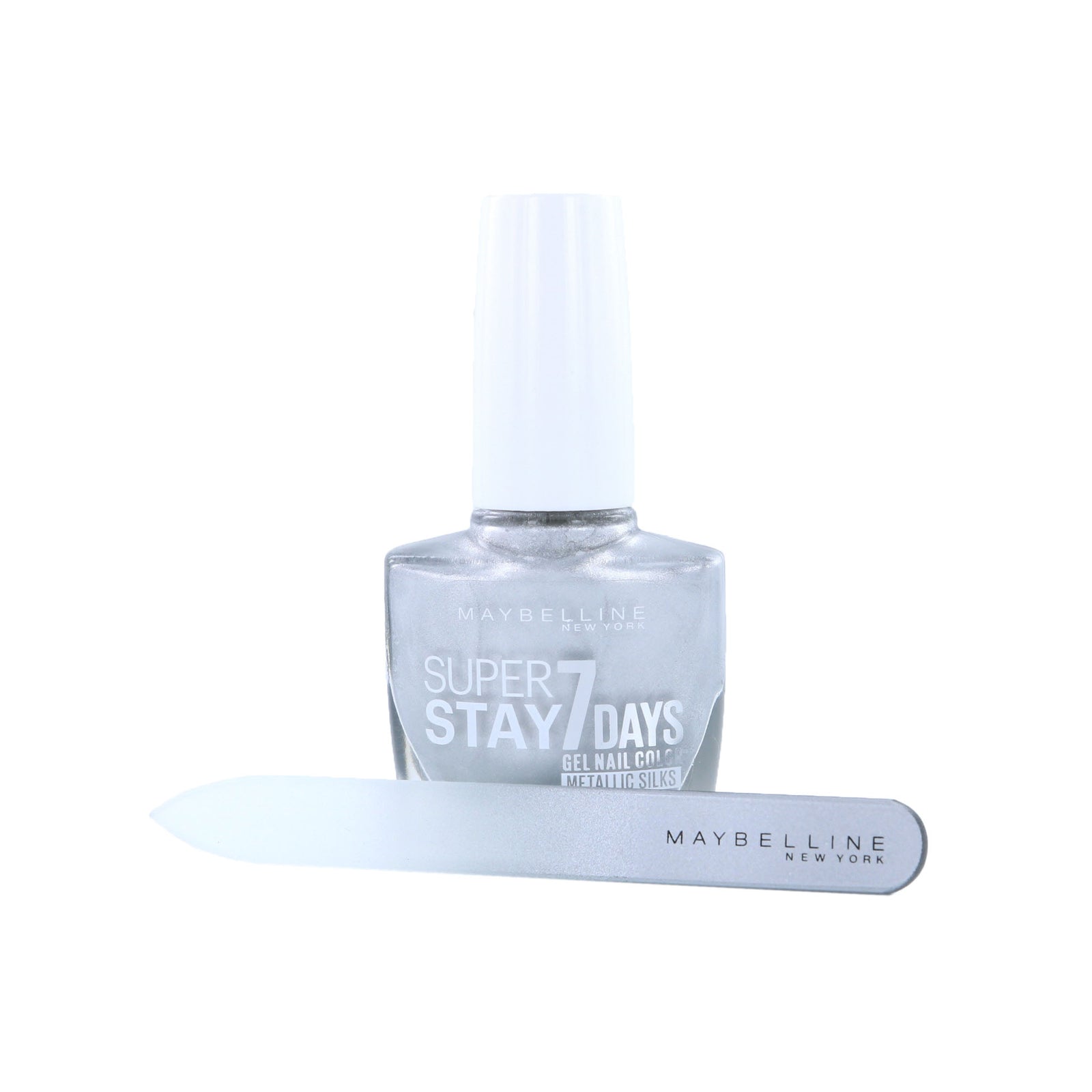 Maybelline SuperStay Gel Metallic Silks - 881 Silver Satin (met nagelvijl)