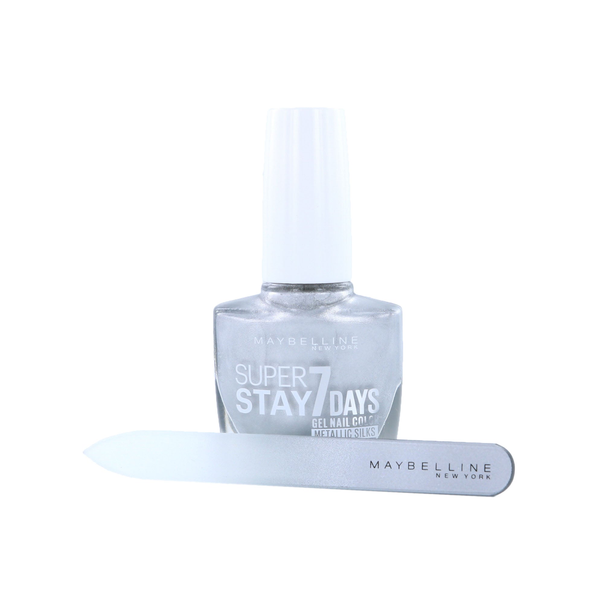Maybelline SuperStay Gel Metallic Silks - 881 Silver Satin (met nagelvijl)