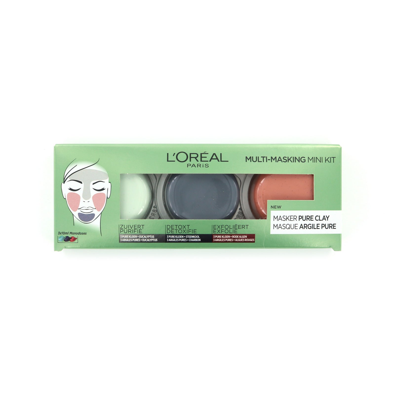 L'Oréal Pure Clay Multi-Masking Mini Kit Maskers - 3 x 10ml