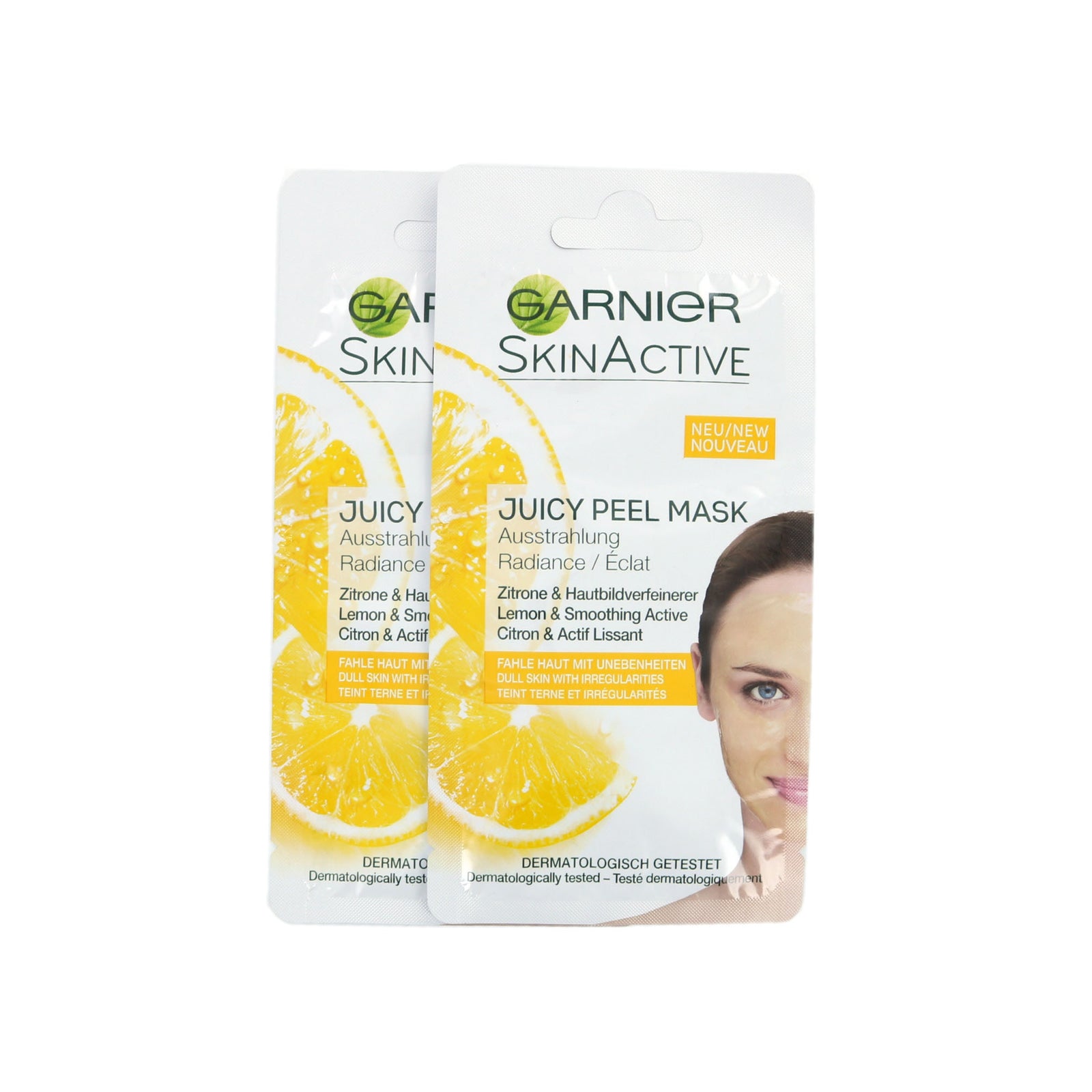 Garnier SkinActive Juicy Peel Masker - 2 x 8 ml (voor vermoeide huid)